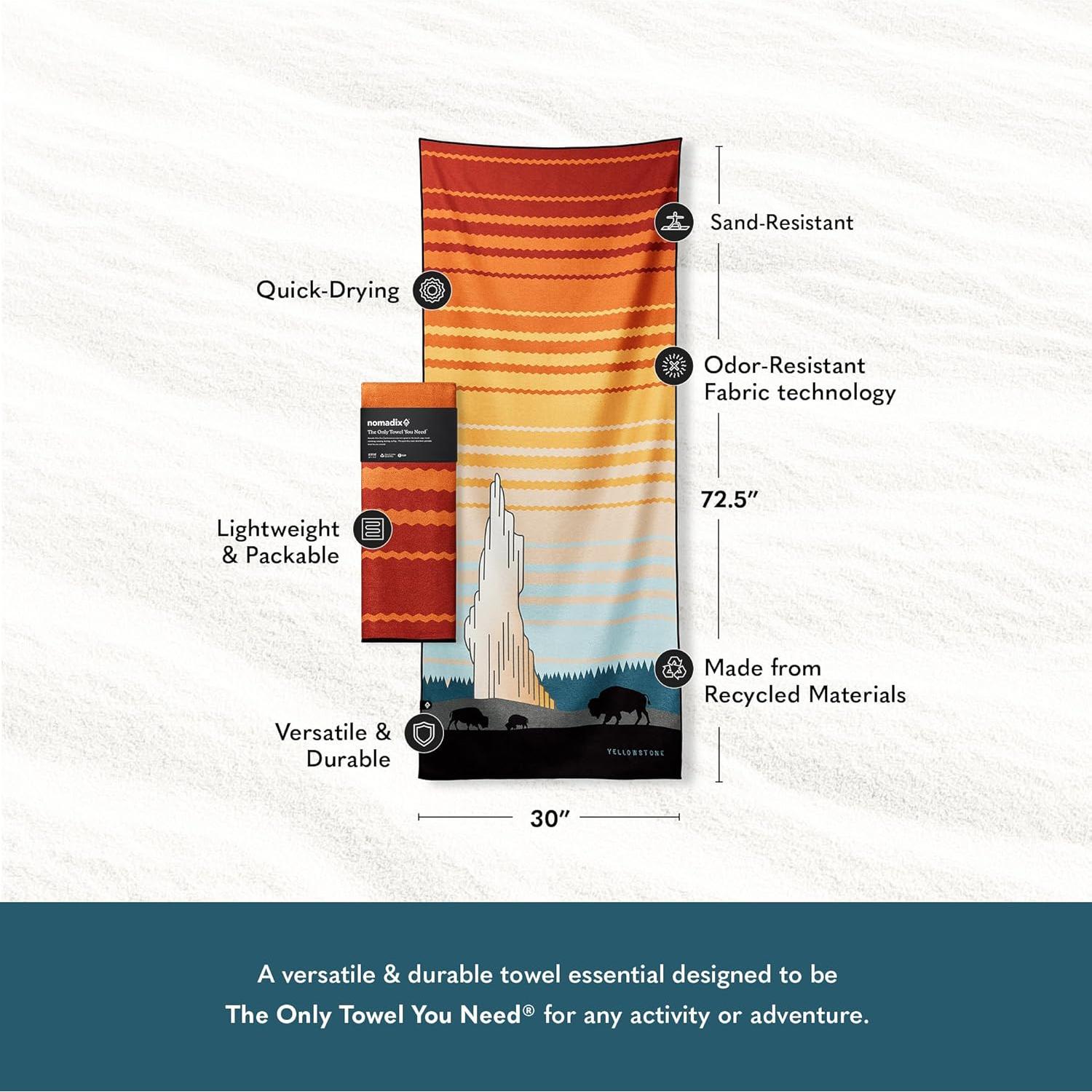 Toalla de Yoga Nomadix Parque Nacional Yellowstone 76x184 cm