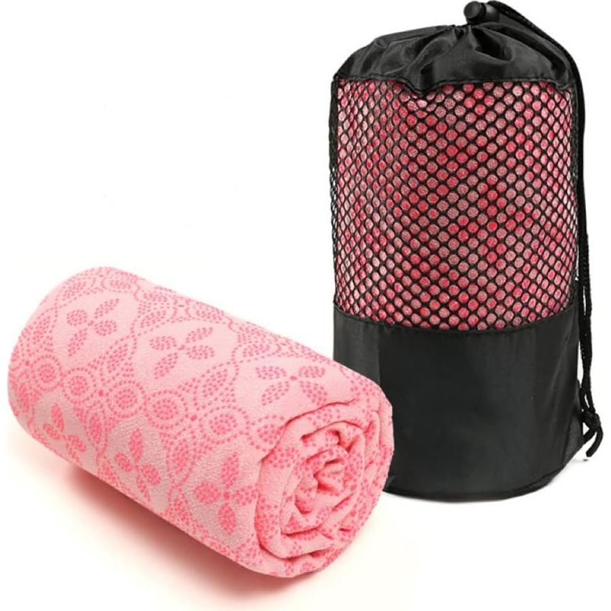 Toalla de Yoga POKIVIR Antideslizante 61x183 cm Rosa 2