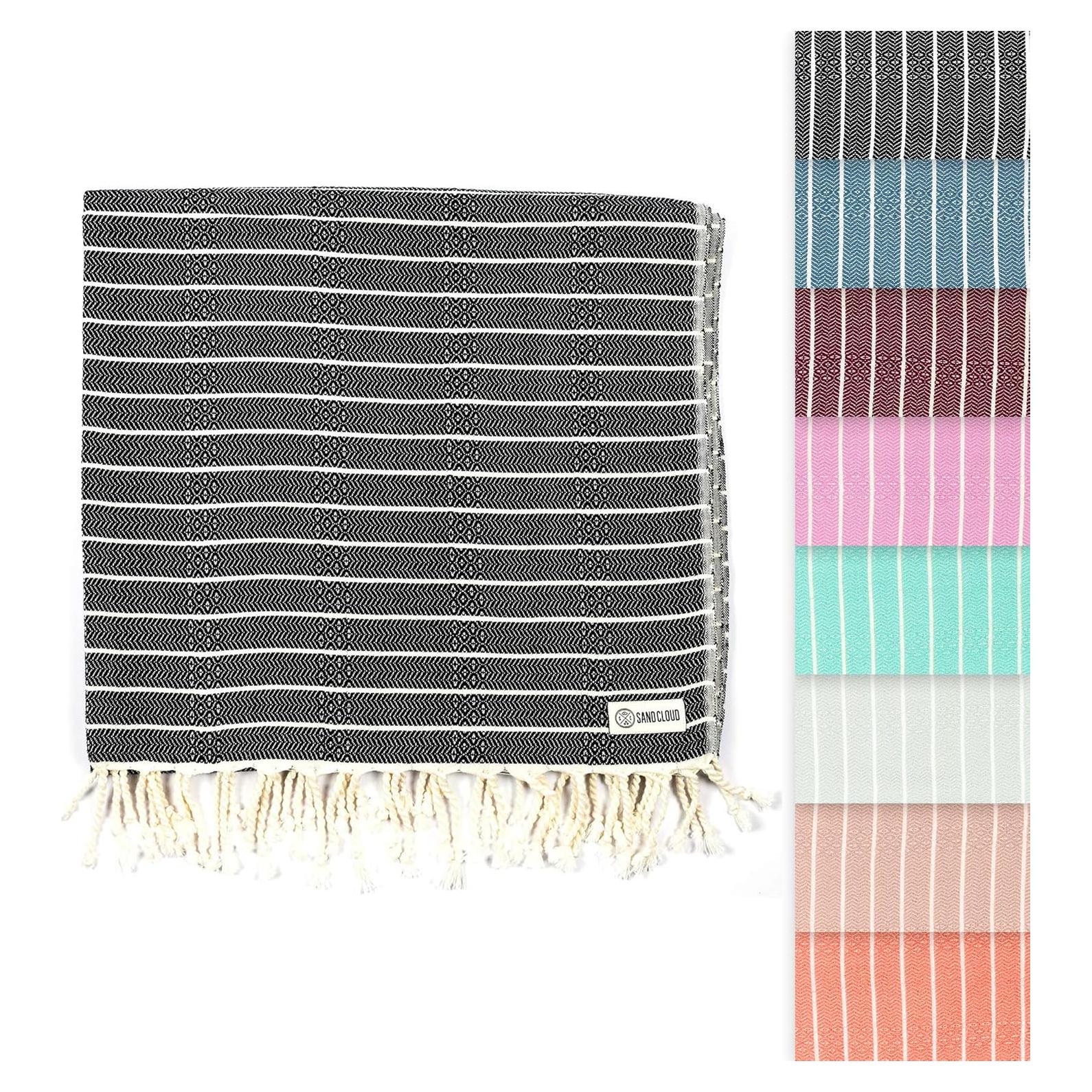 Toalla de Playa Sand Cloud 100% Algodón Orgánico Negra 94x175cm