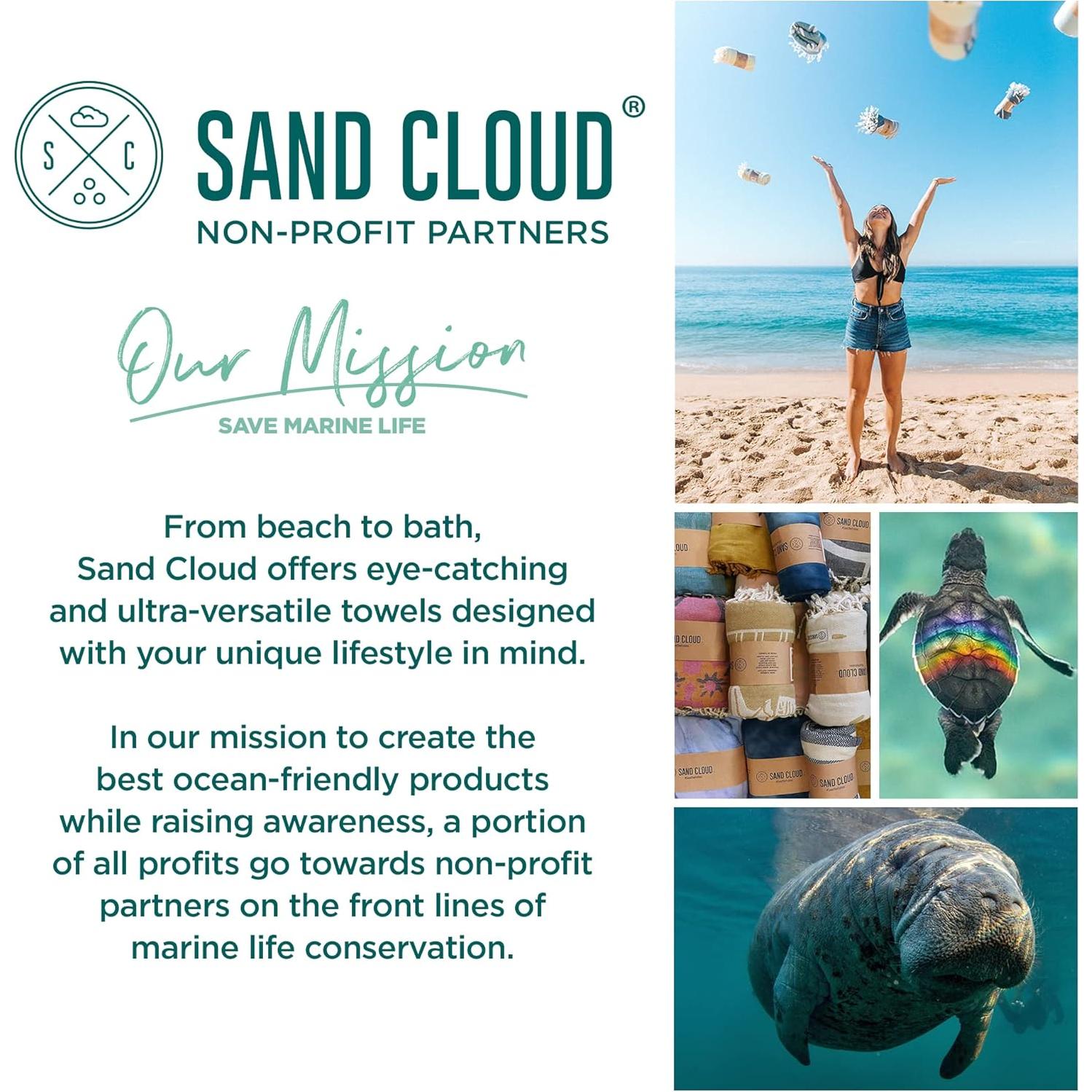 Toalla de Playa Sand Cloud 100% Algodón Orgánico Negra 94x175cm