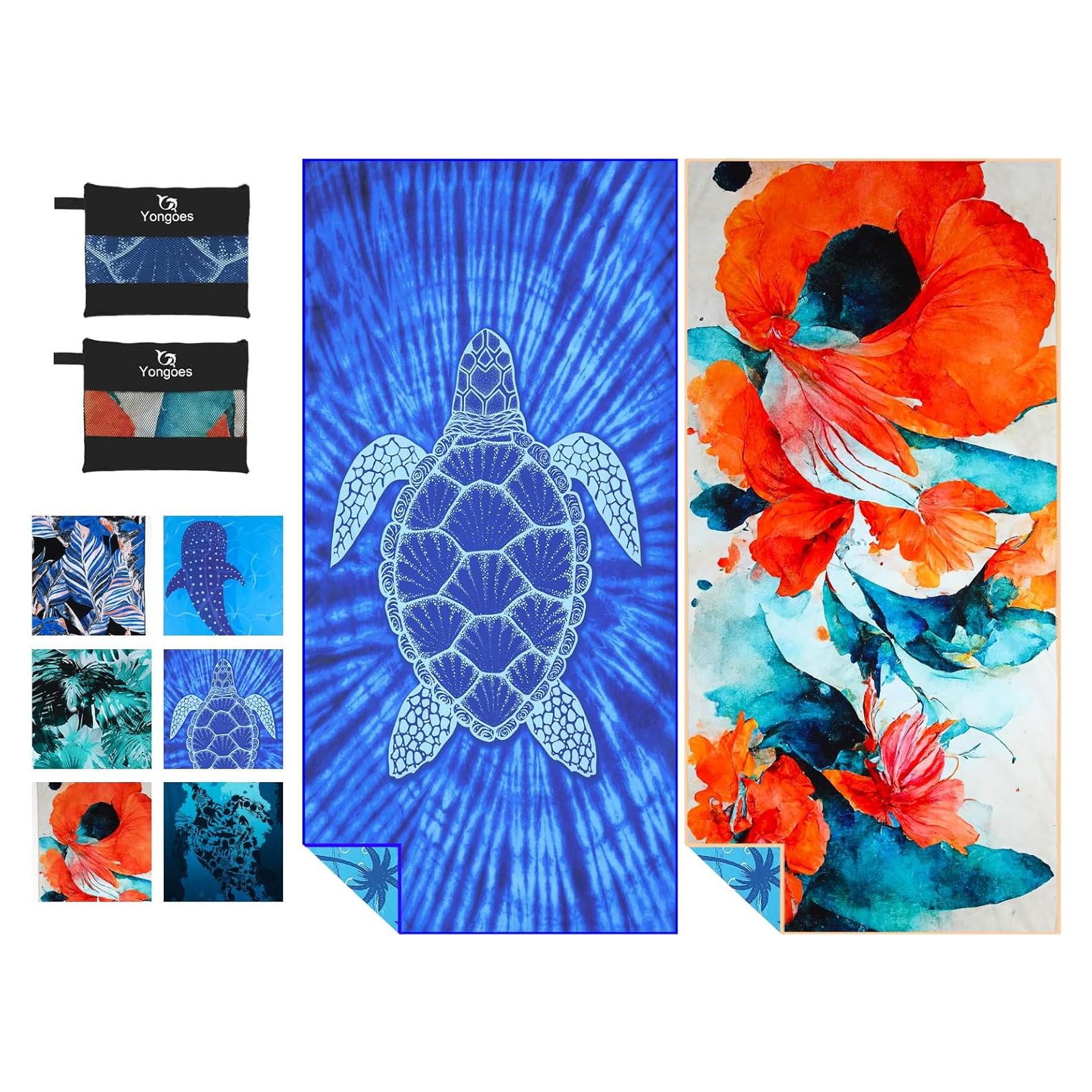 Paquete de 2 Toallas de Playa Microfibra Yongoes 81x180 cm