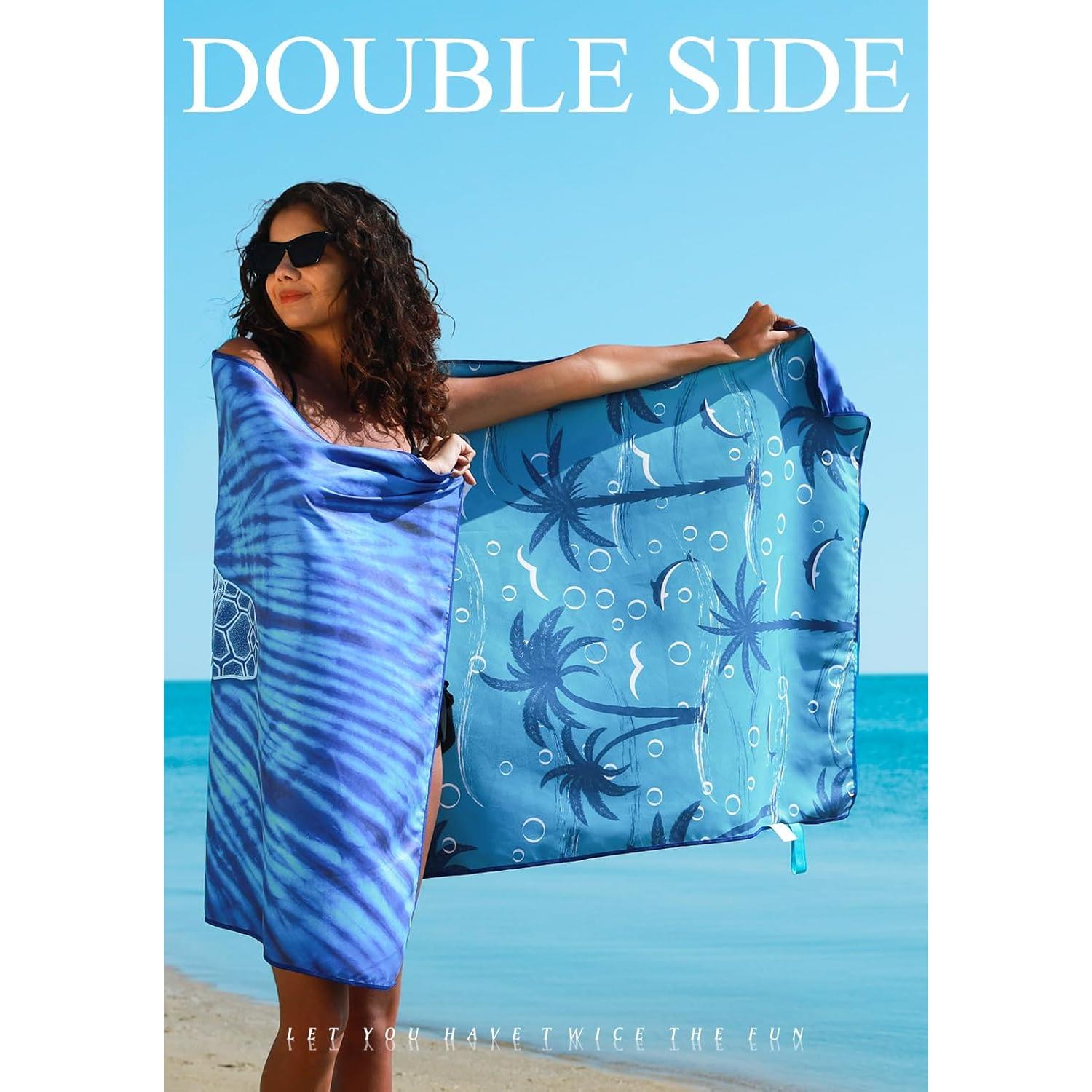 Paquete de 2 Toallas de Playa Microfibra Yongoes 81x180 cm