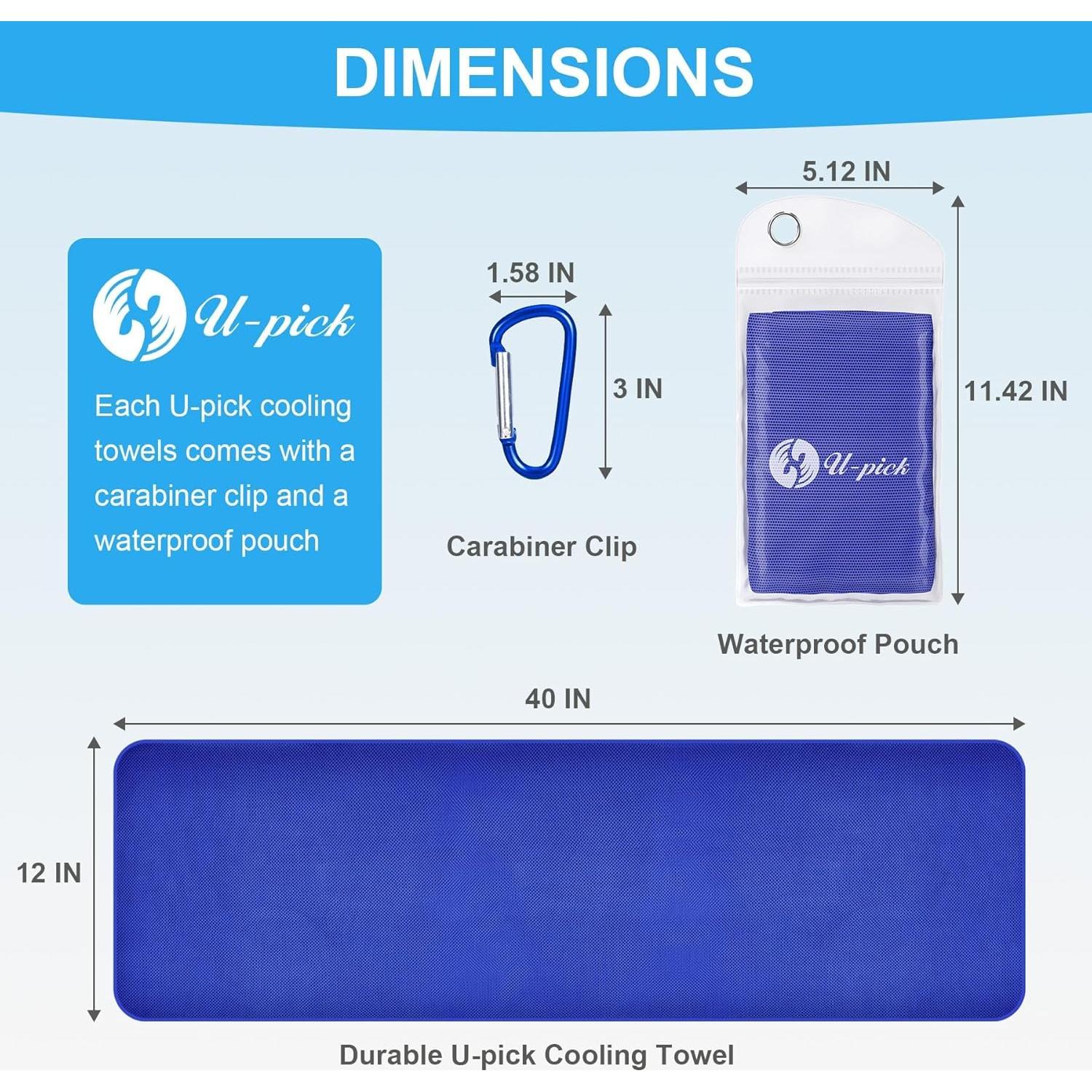 8 Toallas Refrigerantes Genéricas 101.6x30.5 cm Microfibra