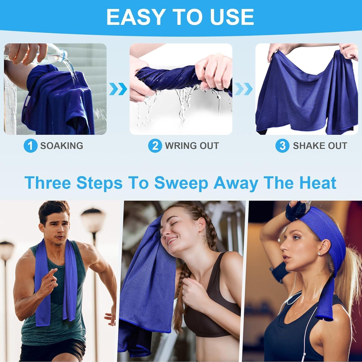 8 Toallas Refrigerantes Genéricas 101.6x30.5 cm Microfibra