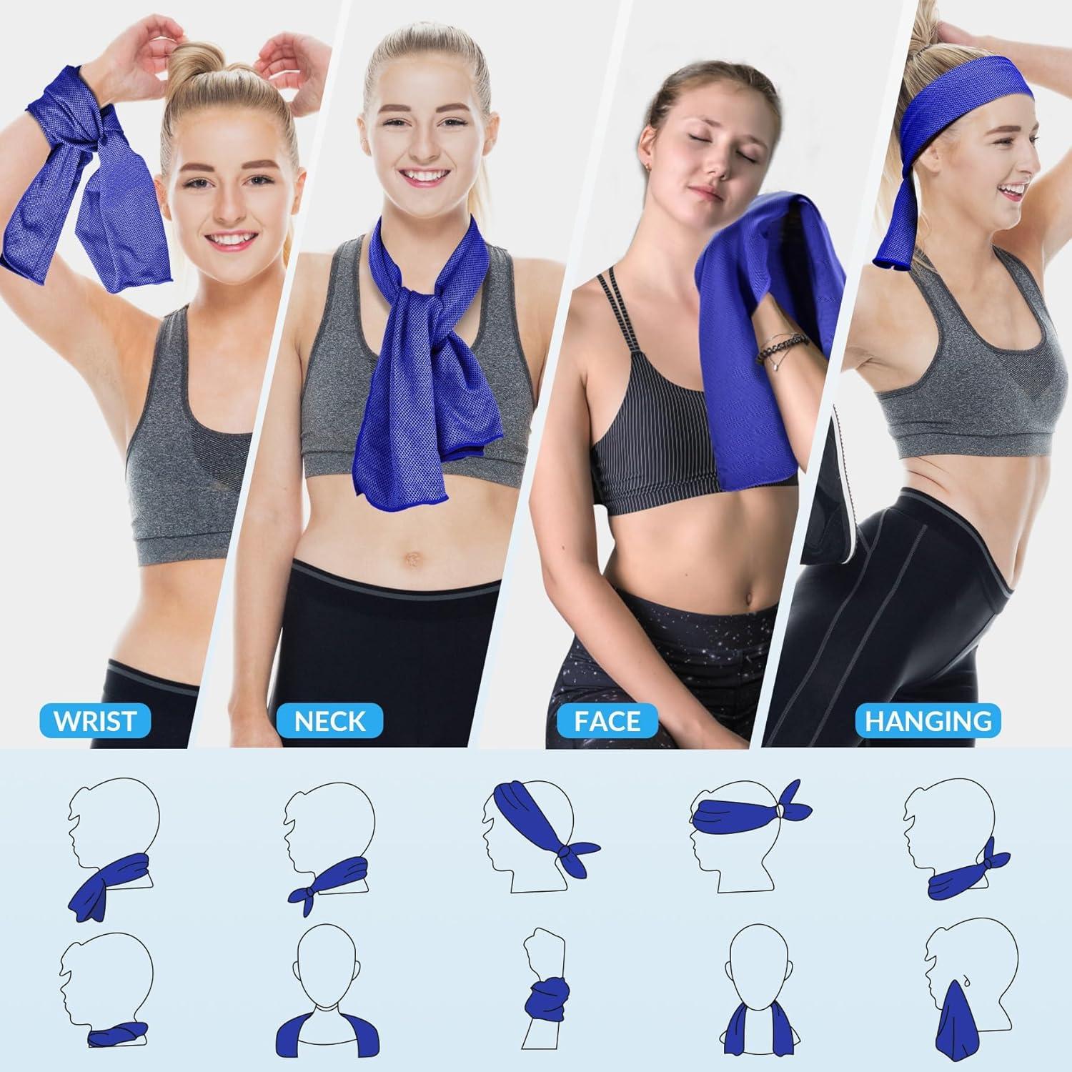 8 Toallas Refrigerantes Genéricas 101.6x30.5 cm Microfibra