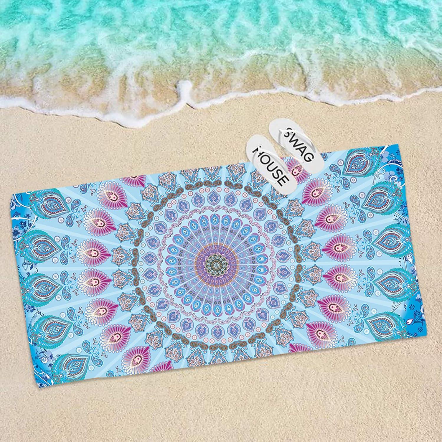 Toalla de Playa Microfibra Bonsai Mandala 76x152 cm Secado Rápido