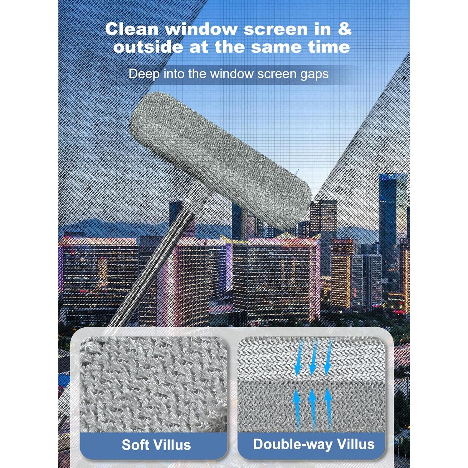 Cepillo Limpiador de Pantallas de Ventana IMHO 2 en 1