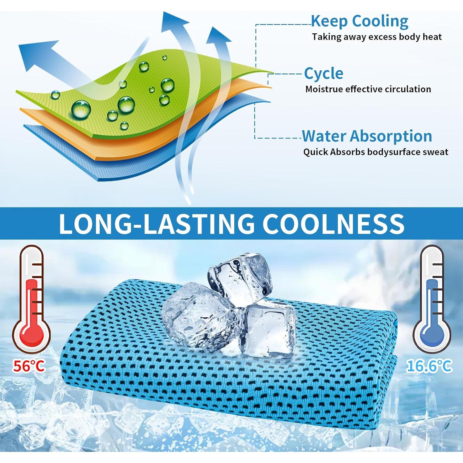 Paquete de 6 Toallas Enfriadoras Japior 119.38x30.48 cm Microfibra