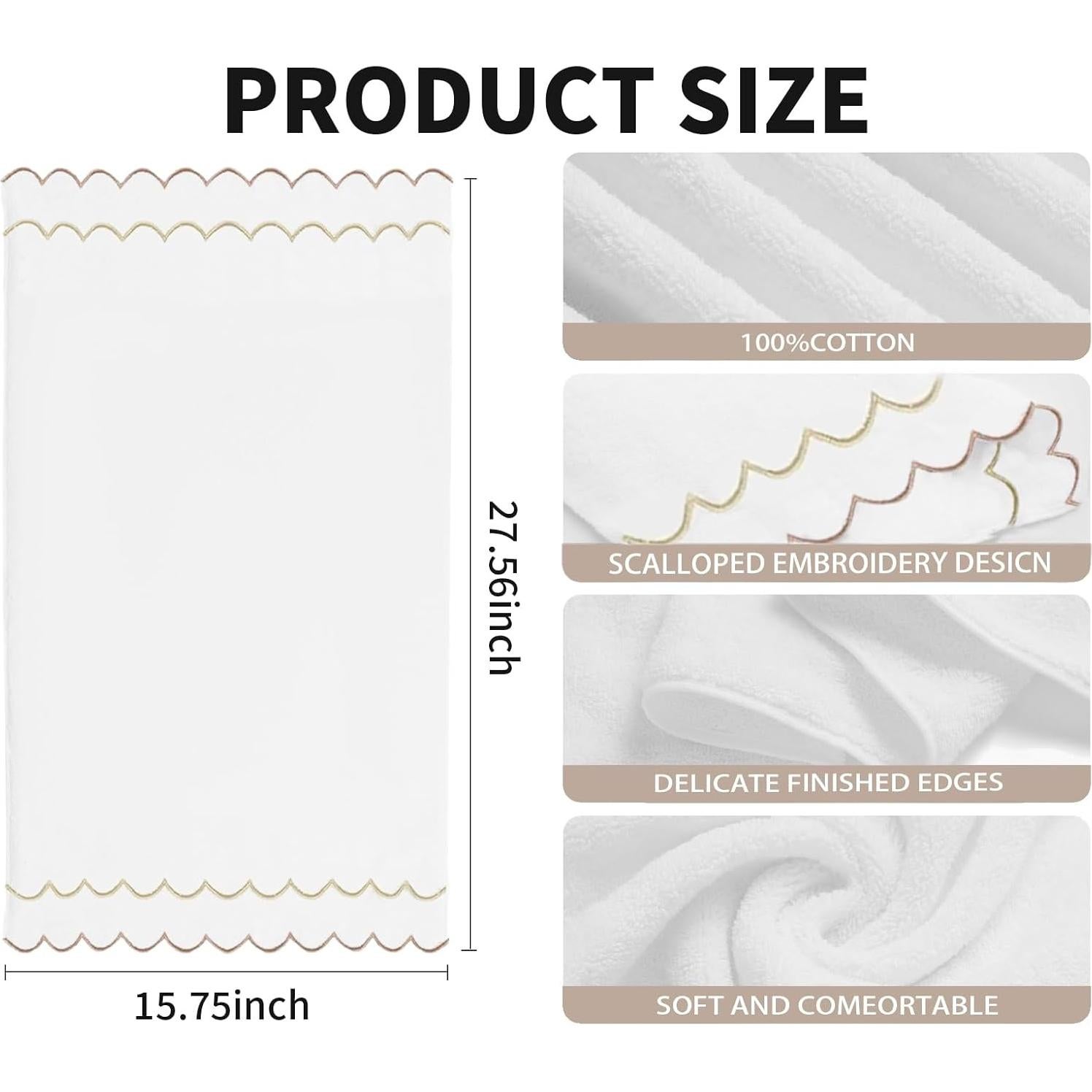 Juego de 2 Toallas de Mano RRBXIA 100% Algodón 40x69 cm Marrón