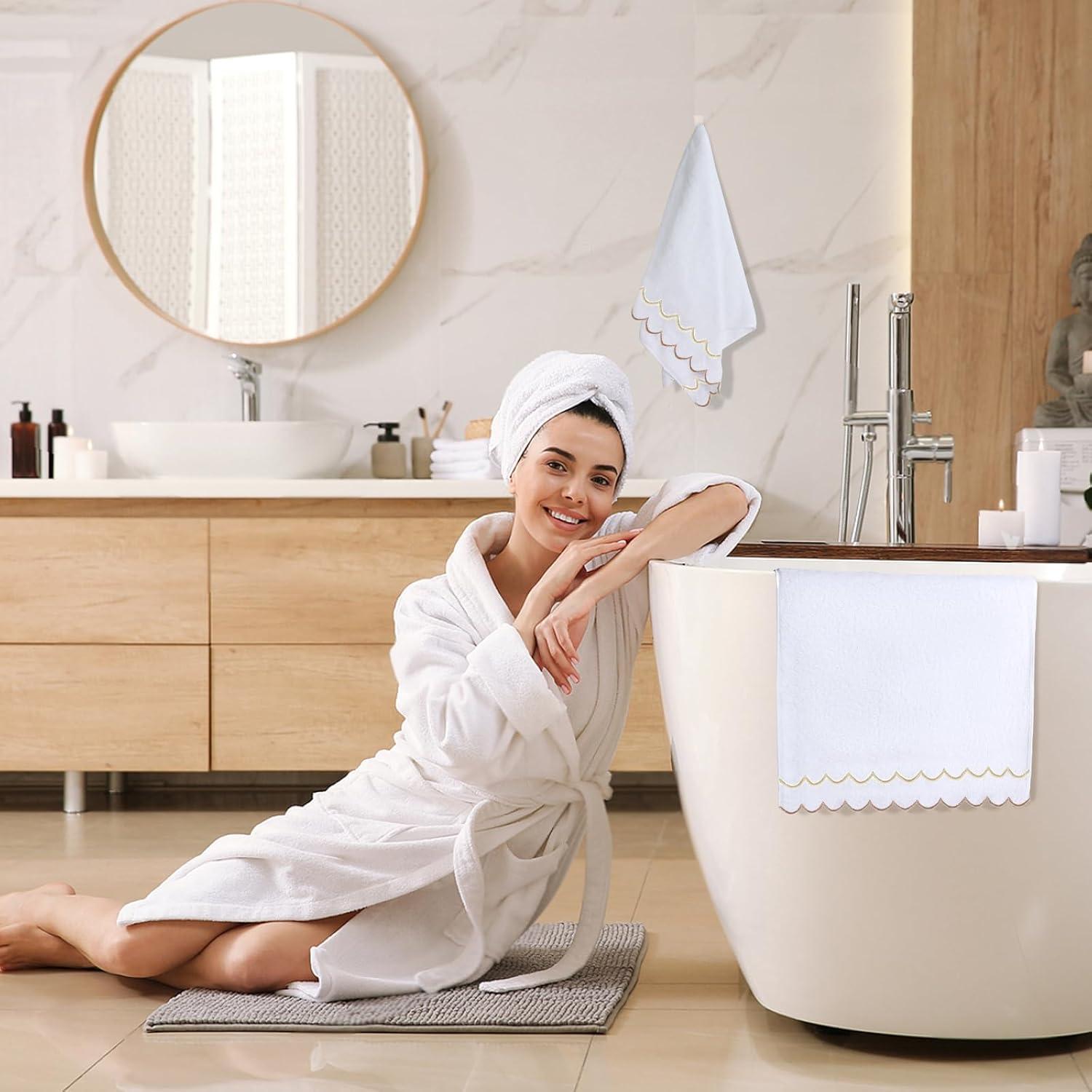 Juego de 2 Toallas de Mano RRBXIA 100% Algodón 40x69 cm Marrón