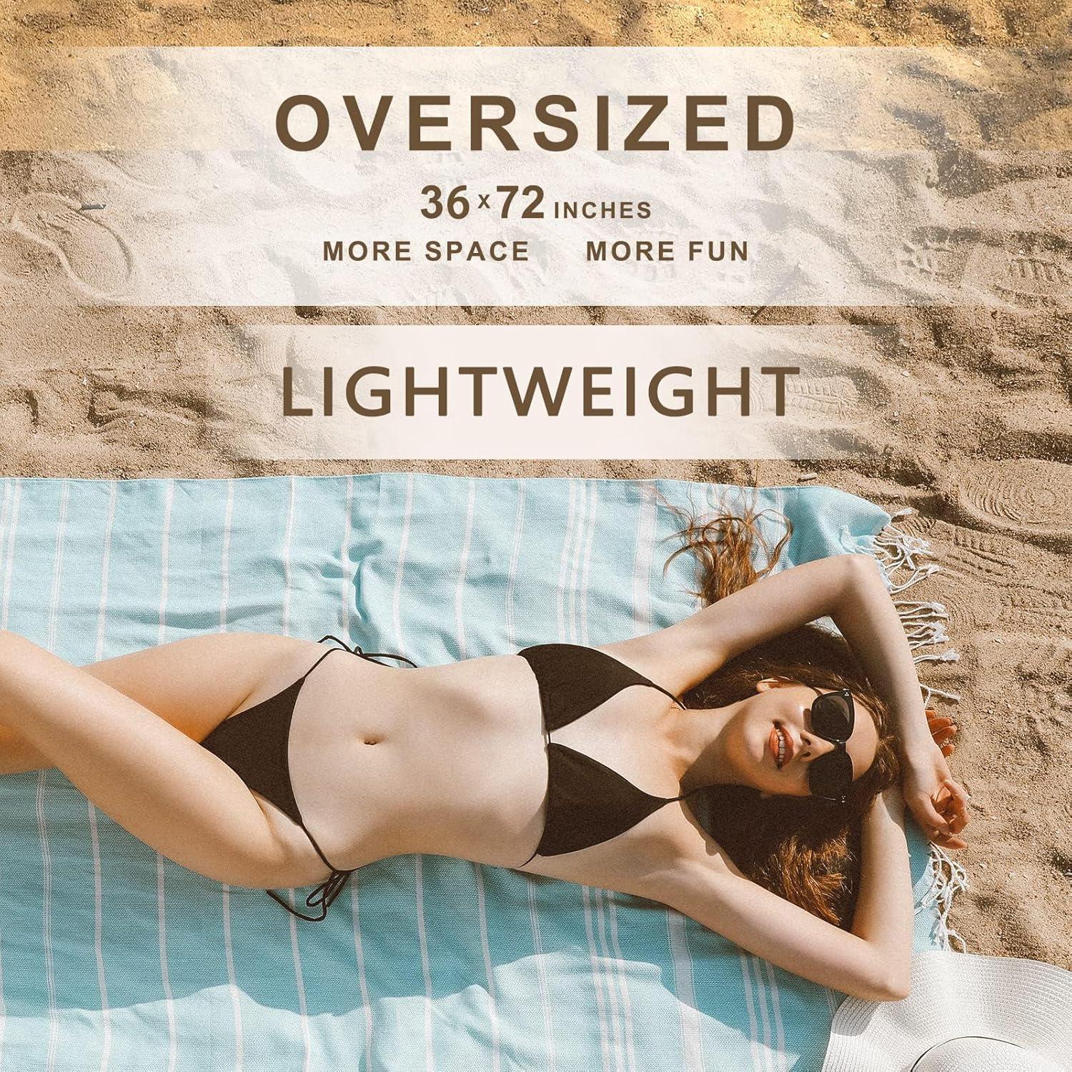 Toalla de Playa Genovega Grande 96x183 cm Algodón Secado Rápido