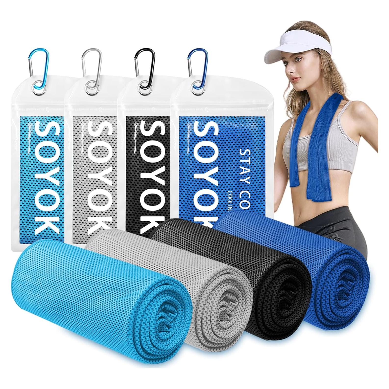 4 Toallas Enfriadoras Microfibra SOYOK 101.6x30.5cm para Gimnasio