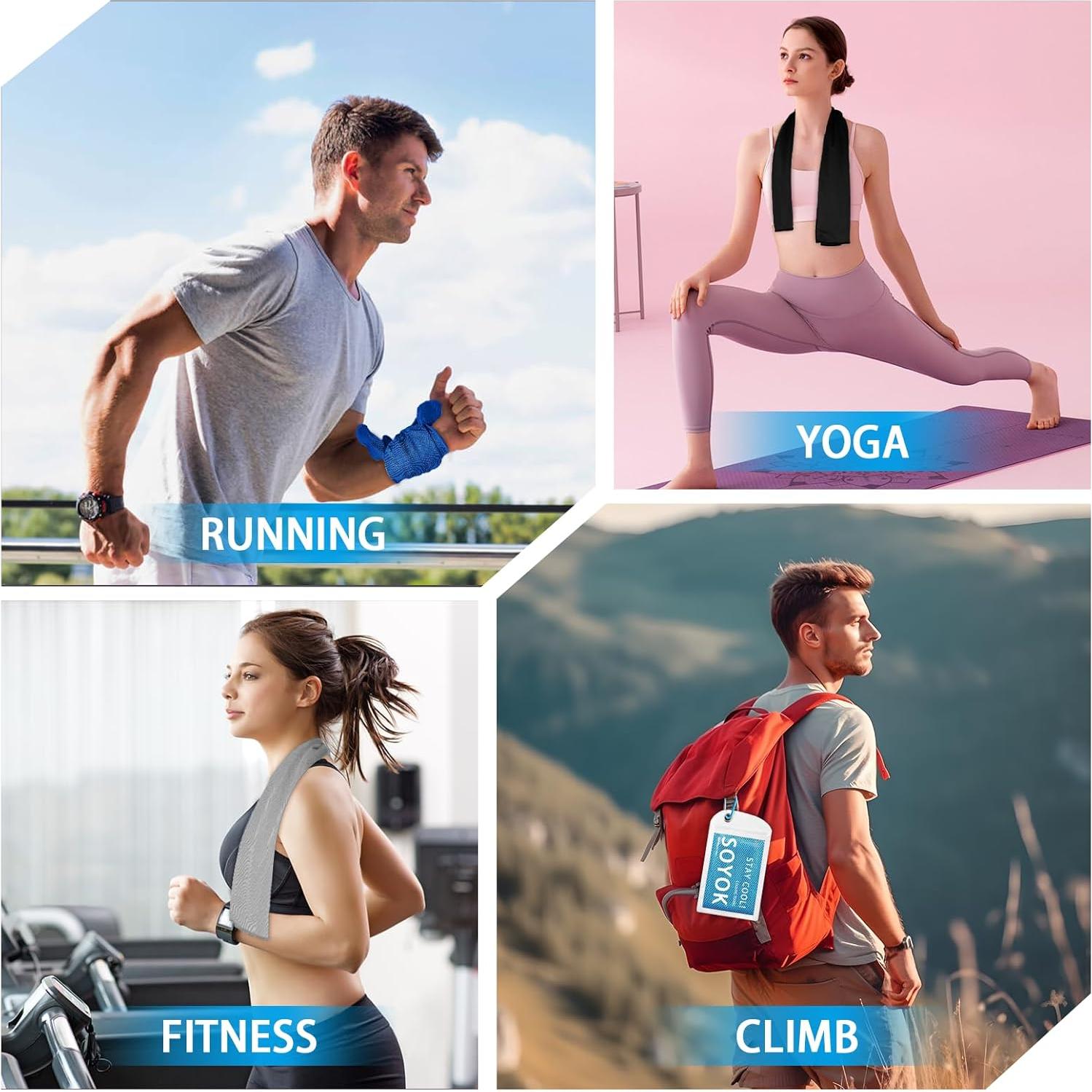 4 Toallas Enfriadoras Microfibra SOYOK 101.6x30.5cm para Gimnasio