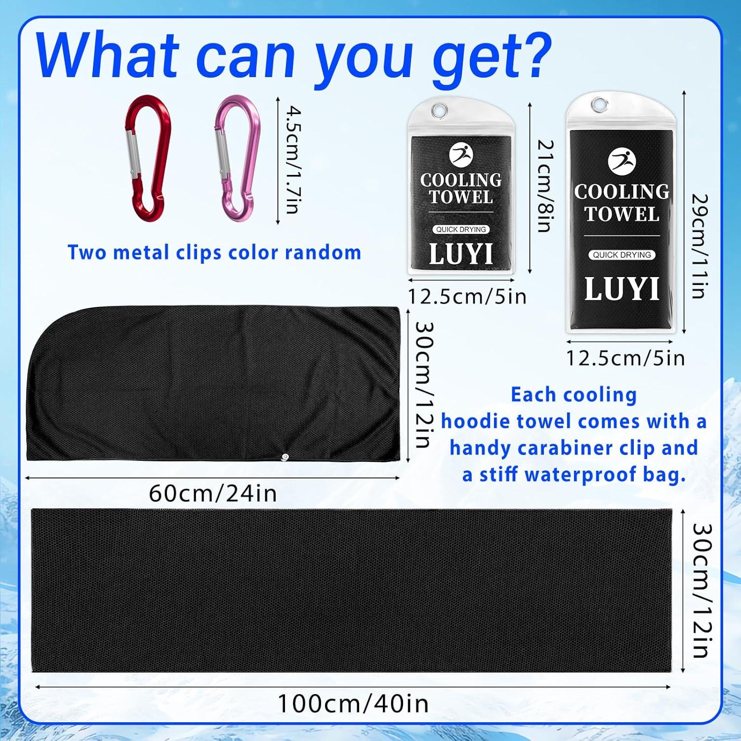 Toallas Refrigerantes LUYI 2 Piezas Microfibra Negro 73.7x30.5cm