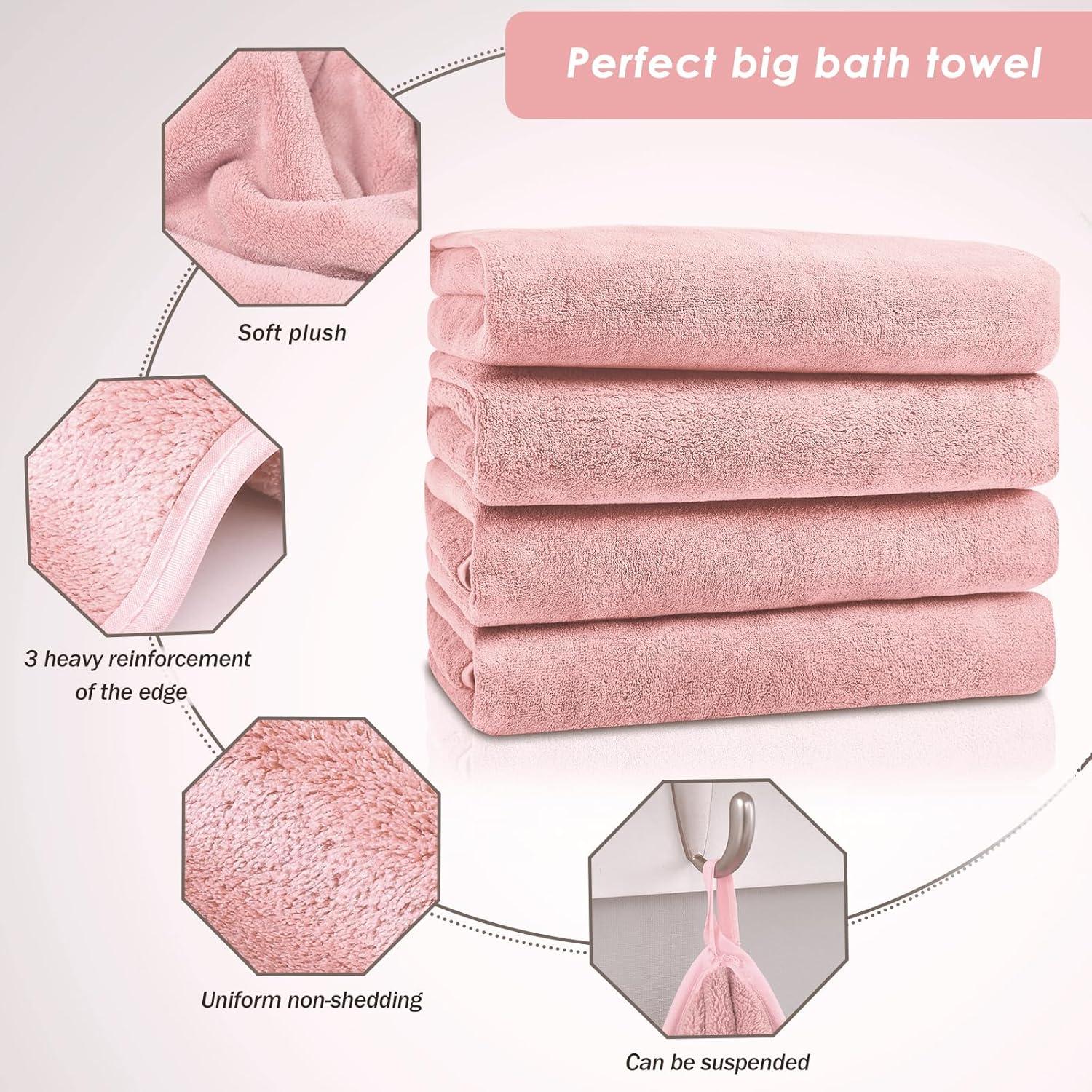 Toallas de baño GraceAier 4 unidades 71x142 cm Microfibra