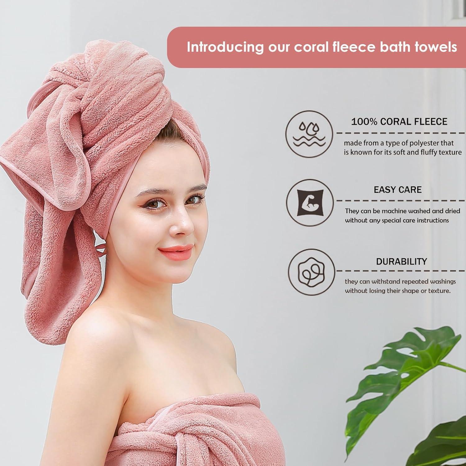 Toallas de baño GraceAier 4 unidades 71x142 cm Microfibra