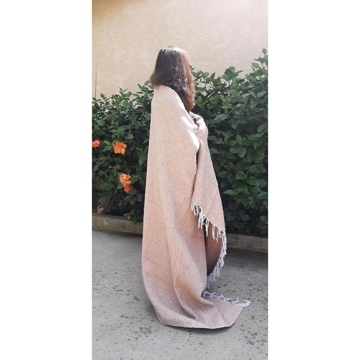 Manta de Yoga Beige Open Road Goods - Tejida a Mano 203x127cm