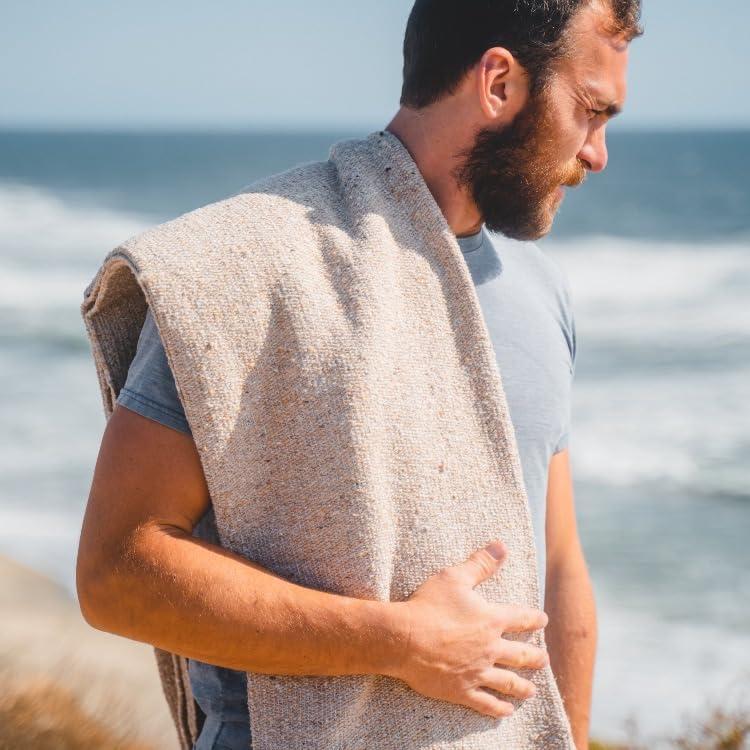 Manta de Yoga Beige Open Road Goods - Tejida a Mano 203x127cm