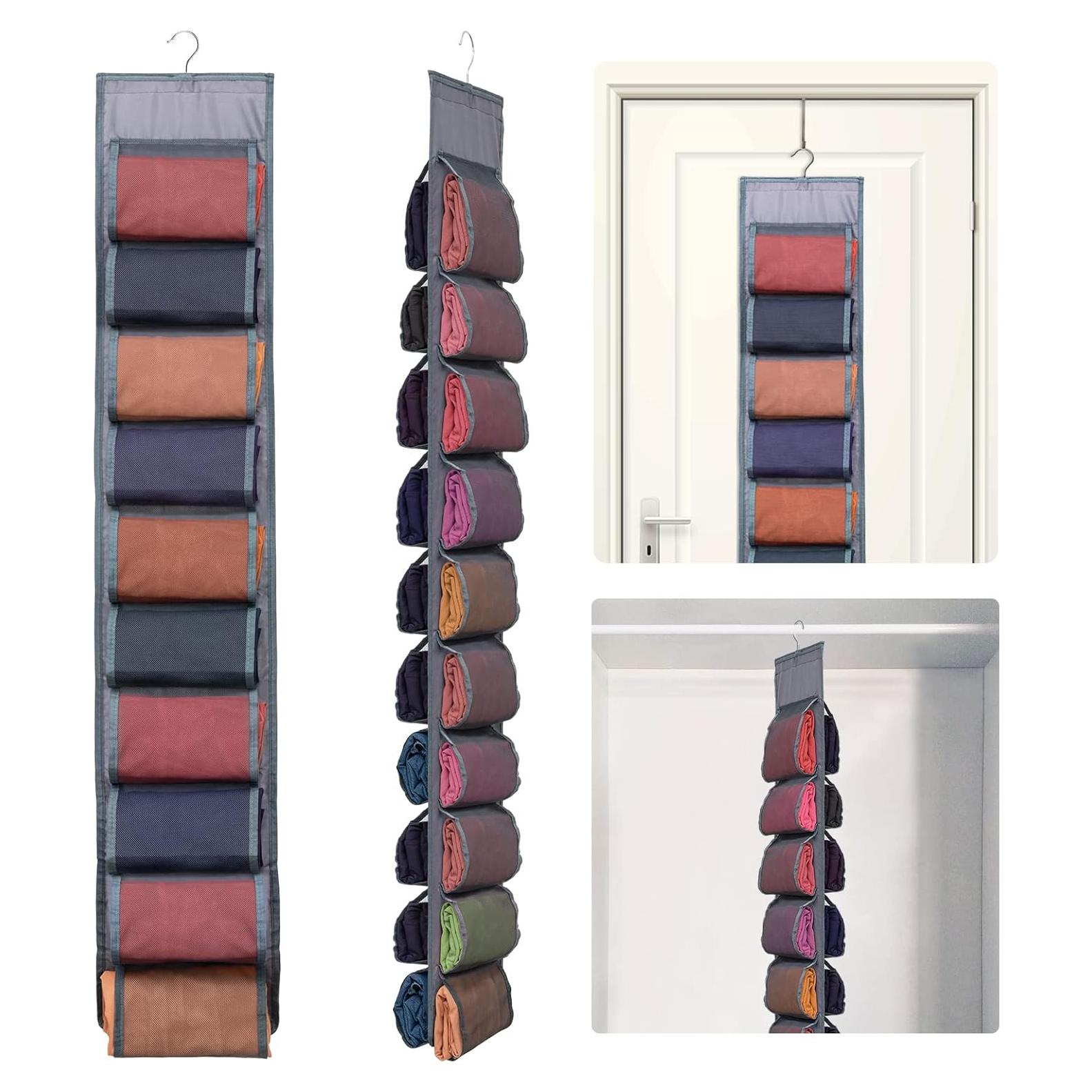 Aulock Organizador Colgante para Ropa 2 Piezas Gris 40 Compartimentos