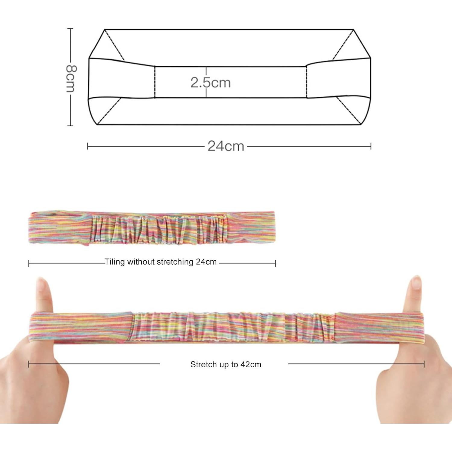 Cinta deportiva Shulemin para mujer 24cm x 8cm absorbe sudor