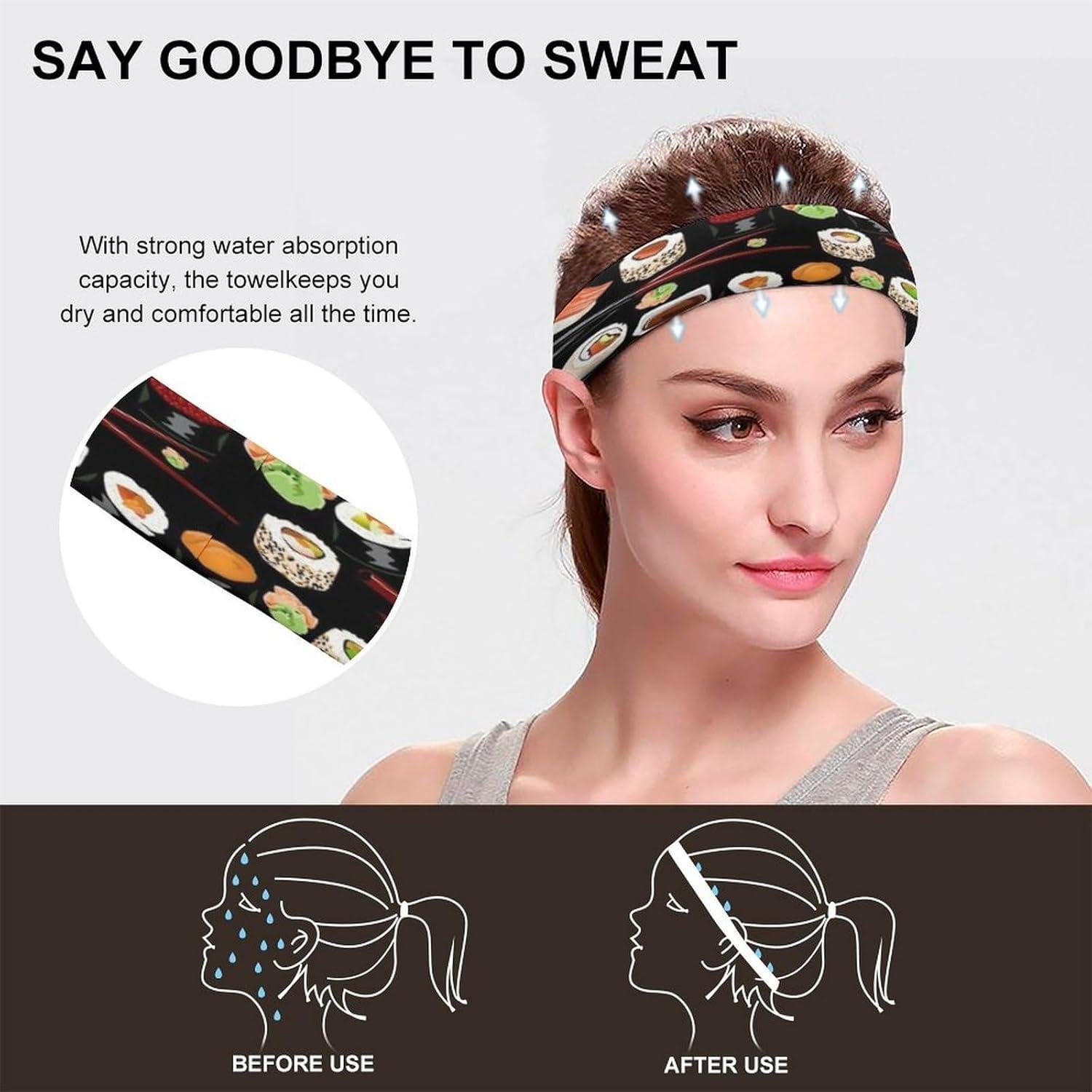 Cintas para el cabello PPIKTC elásticas y transpirables unisex