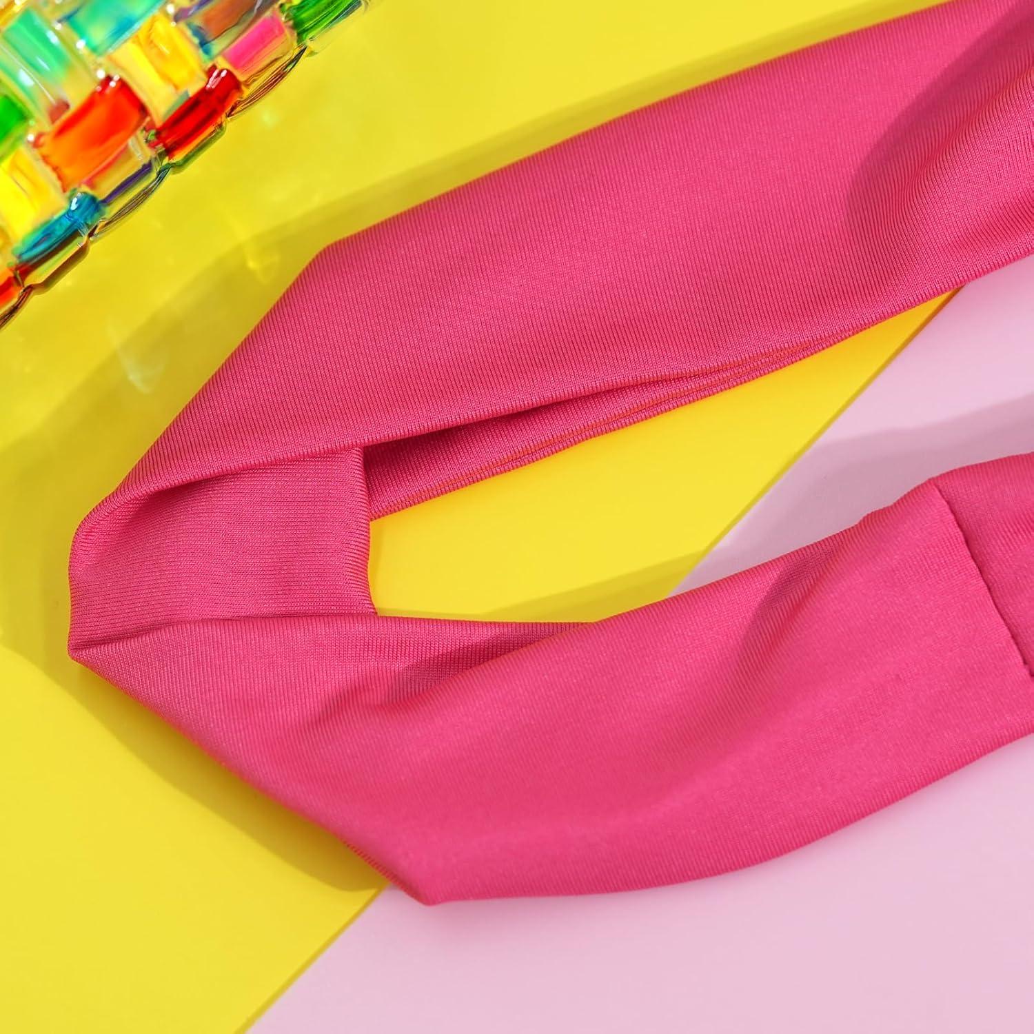 Diadema Neón Rosa Brillante Retro para Fiesta y Fitness