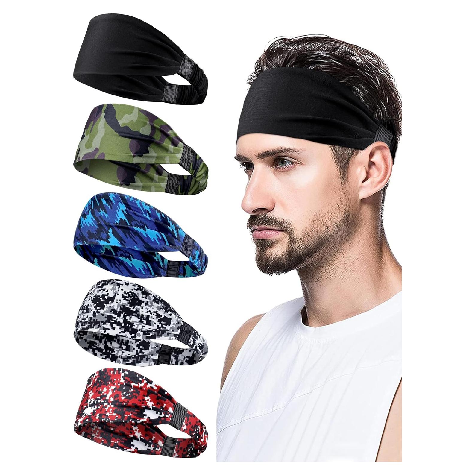 Cintas para la cabeza deportivas Awumbuk ZFD-5, 5 paquetes, absorbentes