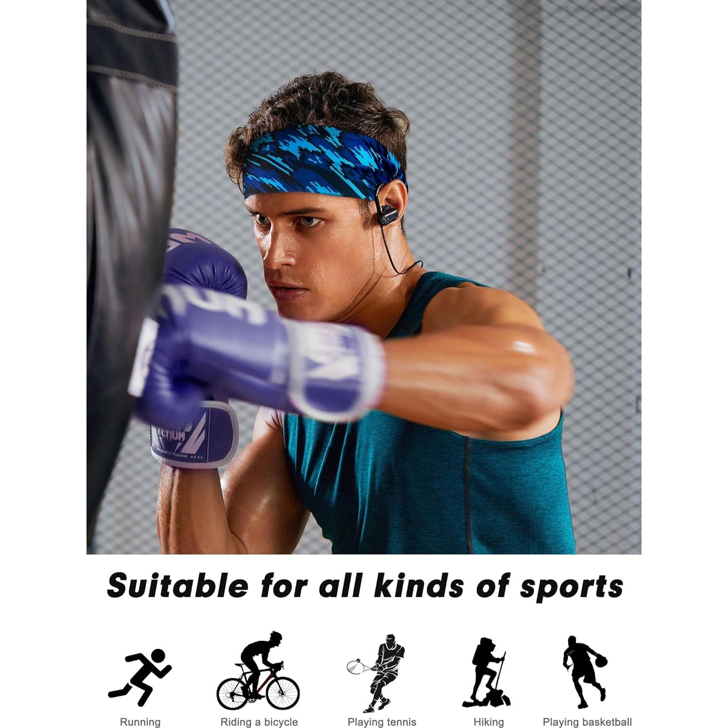 Cintas para la cabeza deportivas Awumbuk ZFD-5, 5 paquetes, absorbentes