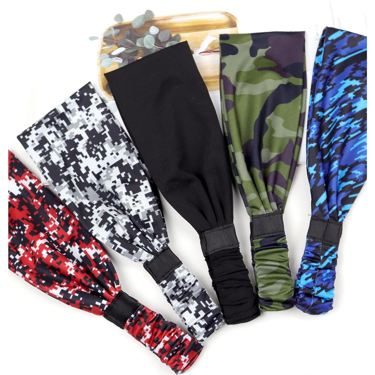 Cintas para la cabeza deportivas Awumbuk ZFD-5, 5 paquetes, absorbentes