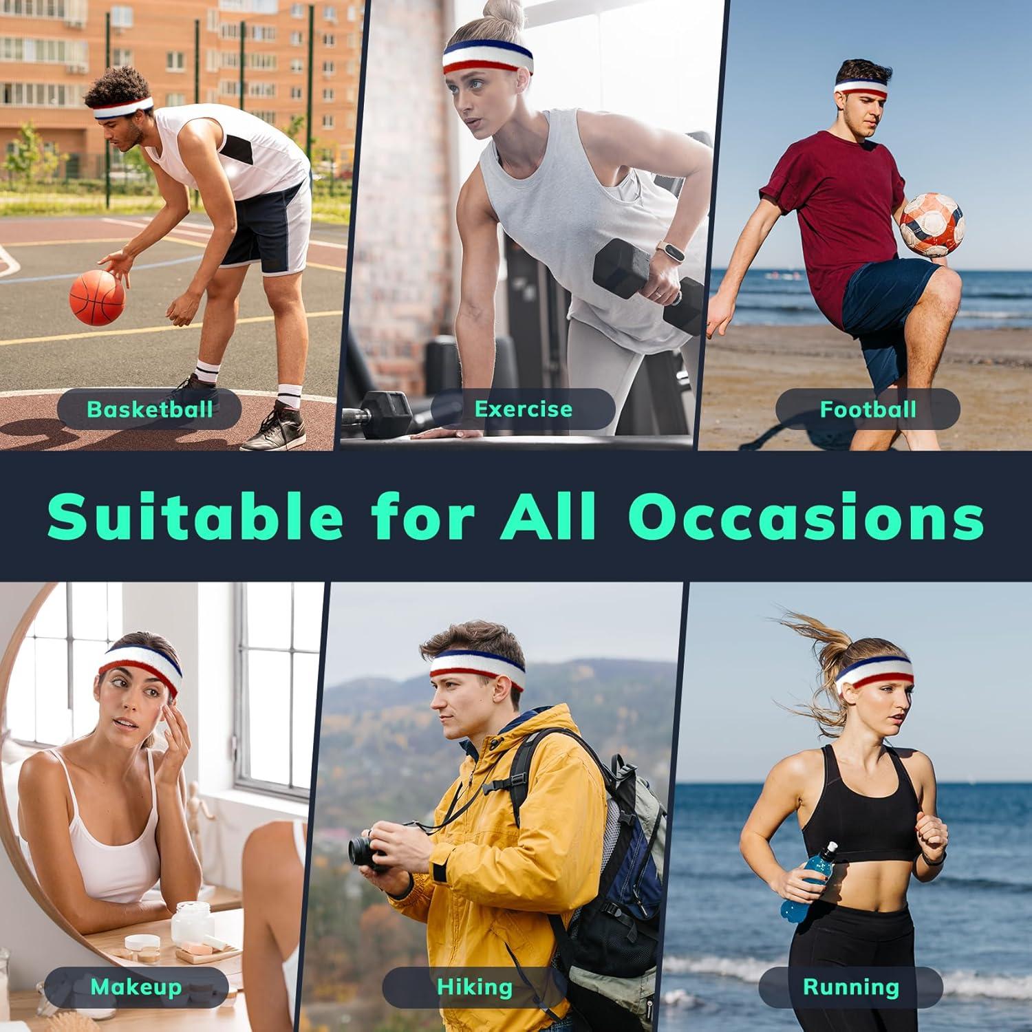 Cinta deportiva para la cabeza SEPORUD - 3 Rayas, Algodón, 19.05 cm