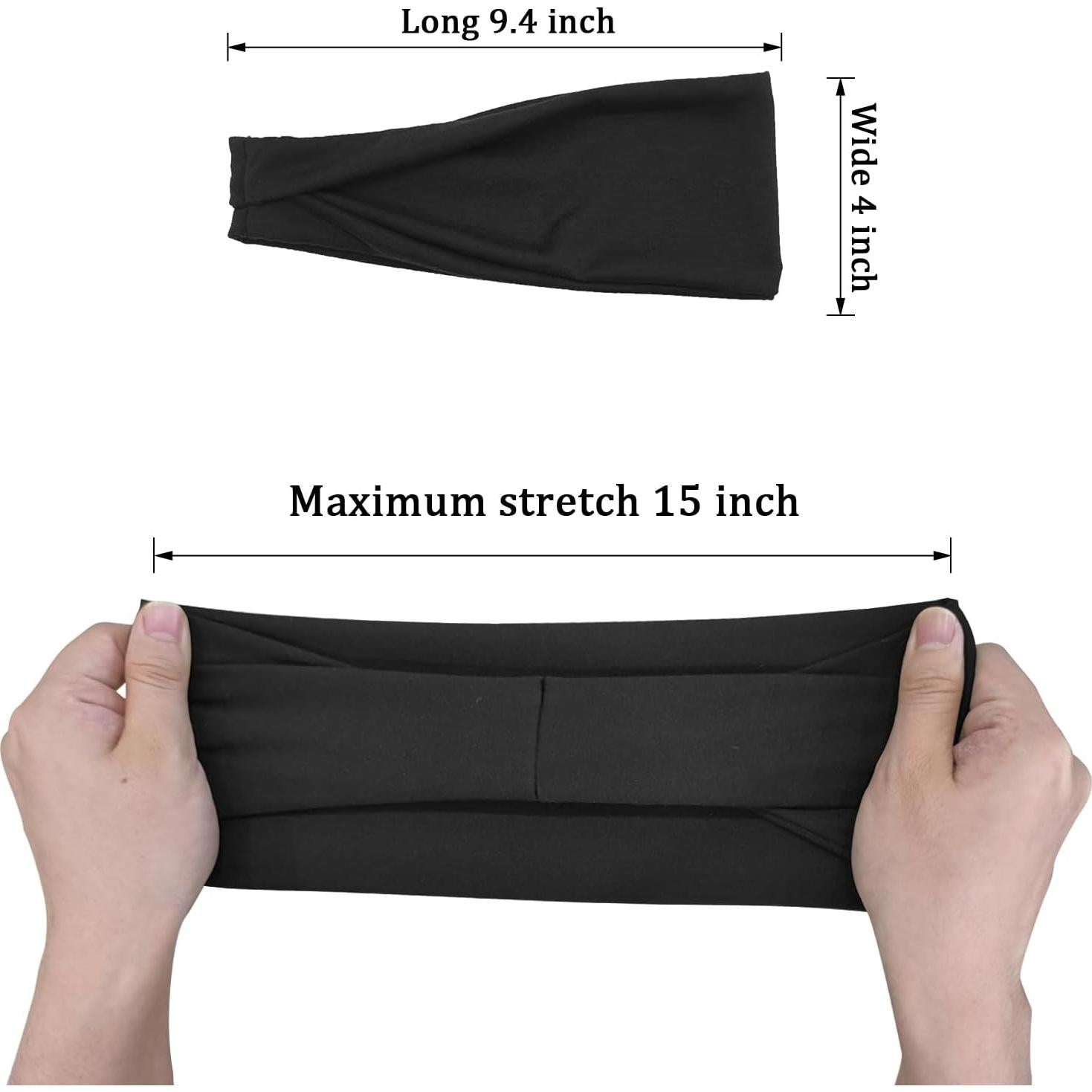 Diademas de Yoga Yiwafu para Mujeres - Paquete de 3 Negras