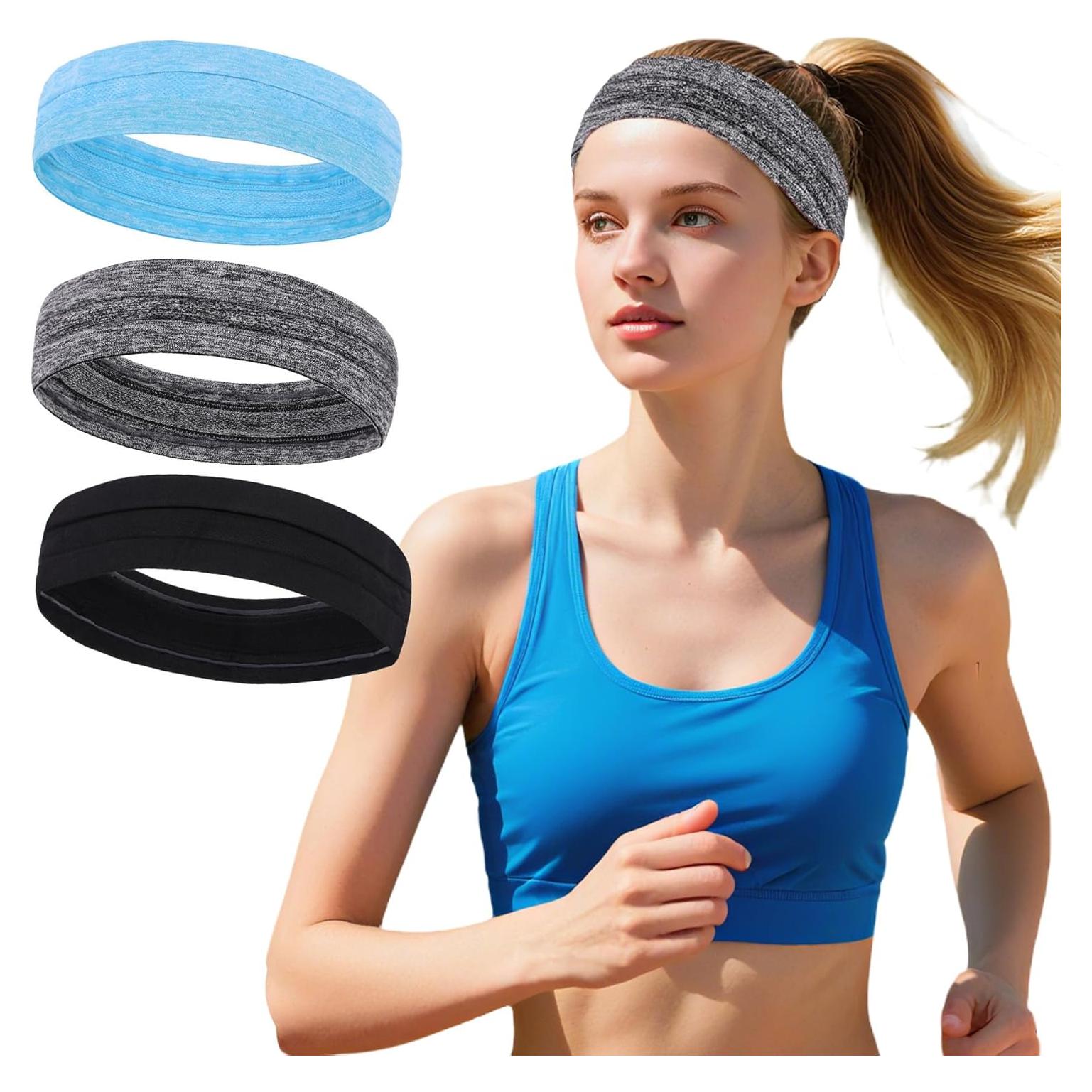 Diademas Antideslizantes Xtrend 3 Piezas para Mujeres - Absorbe Sudor