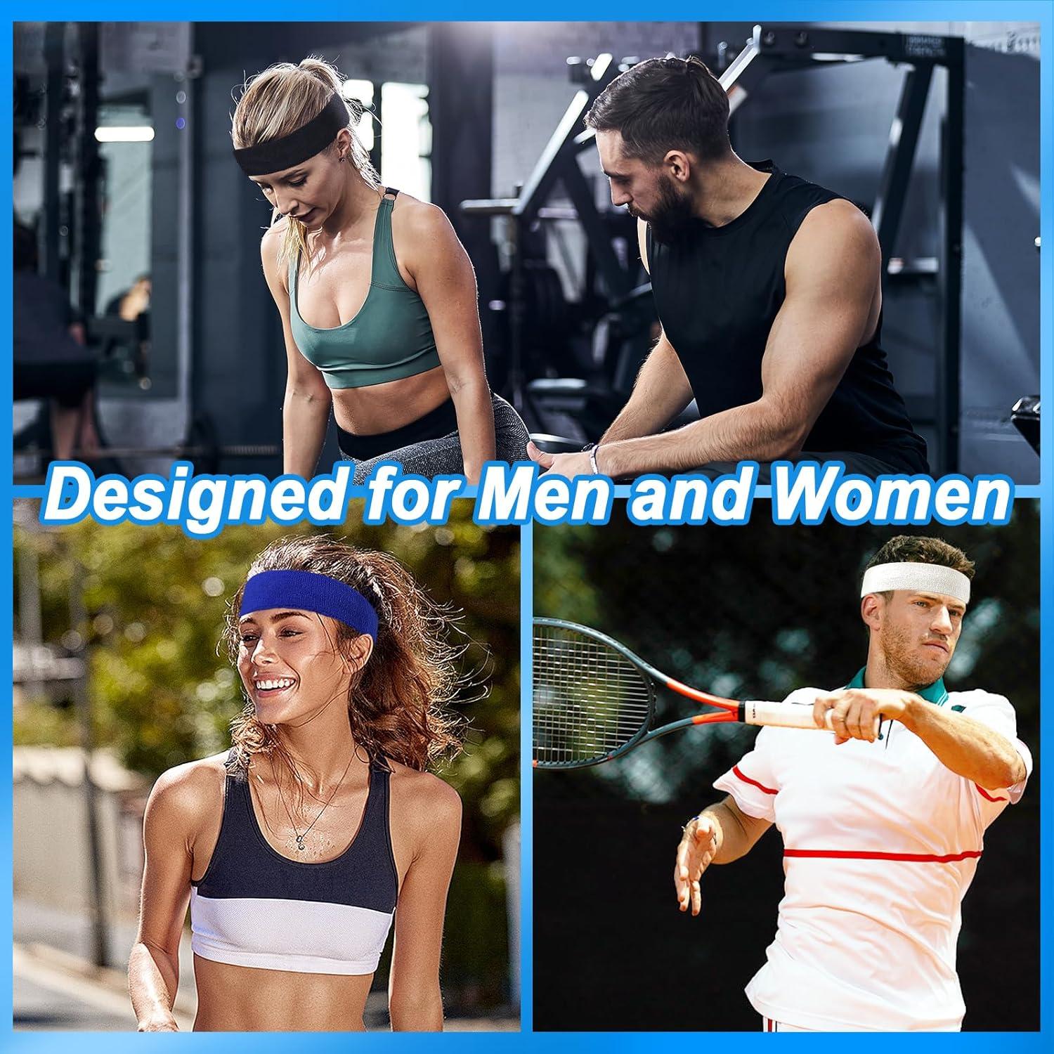 Banda de Sudor Deportiva Jueerun 4 Pcs Algodón Unisex