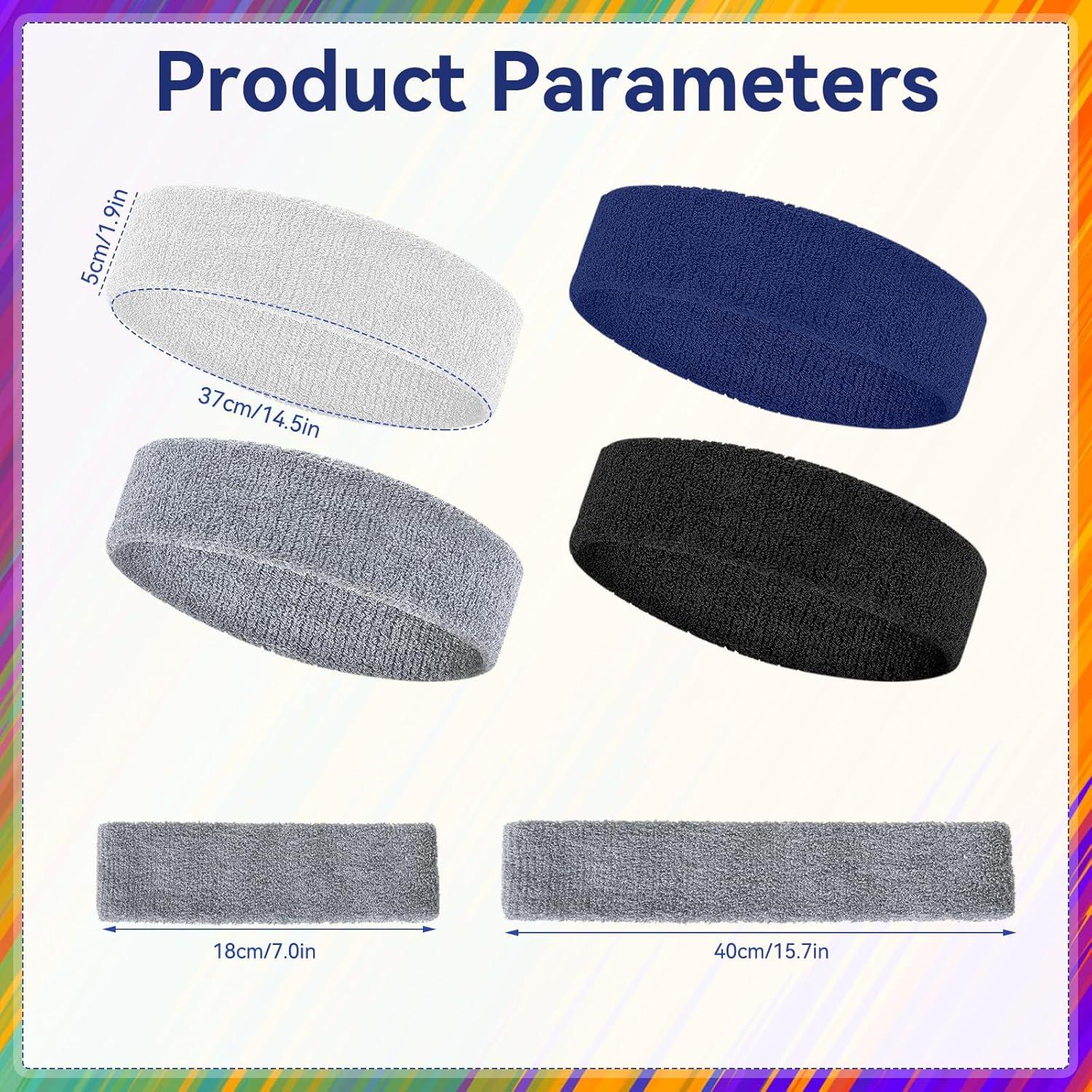 Paquete de 4 bandas para el sudor EYBDYB - Algodón absorbente