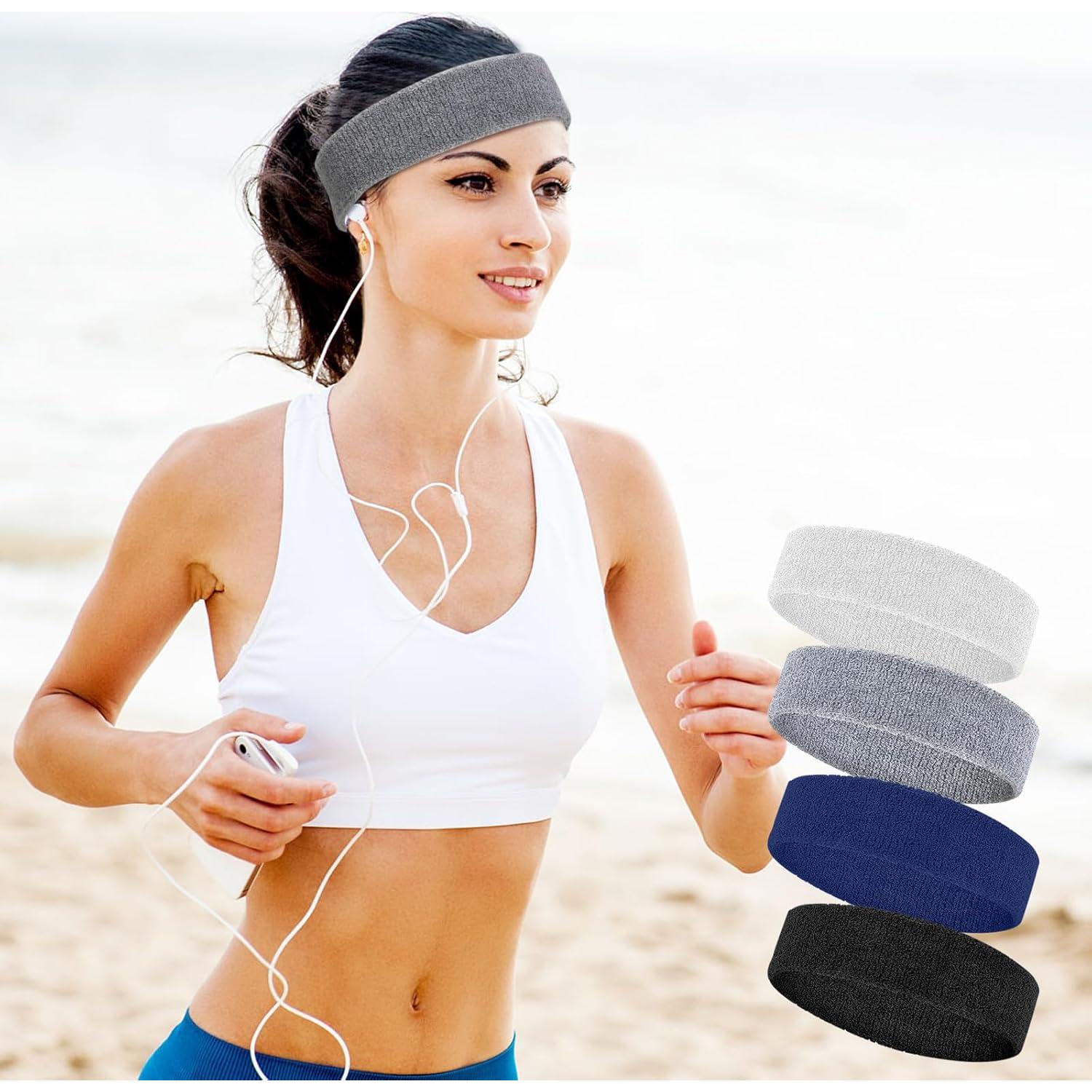 Paquete de 4 bandas para el sudor EYBDYB - Algodón absorbente