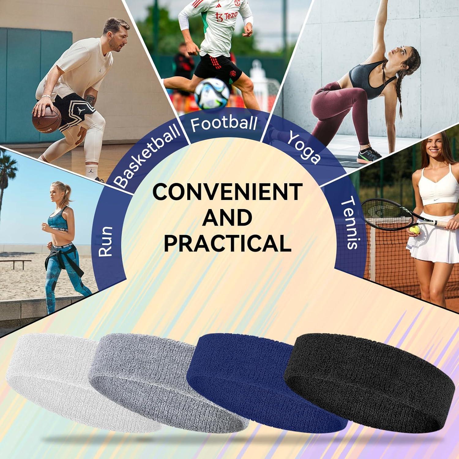 Paquete de 4 bandas para el sudor EYBDYB - Algodón absorbente