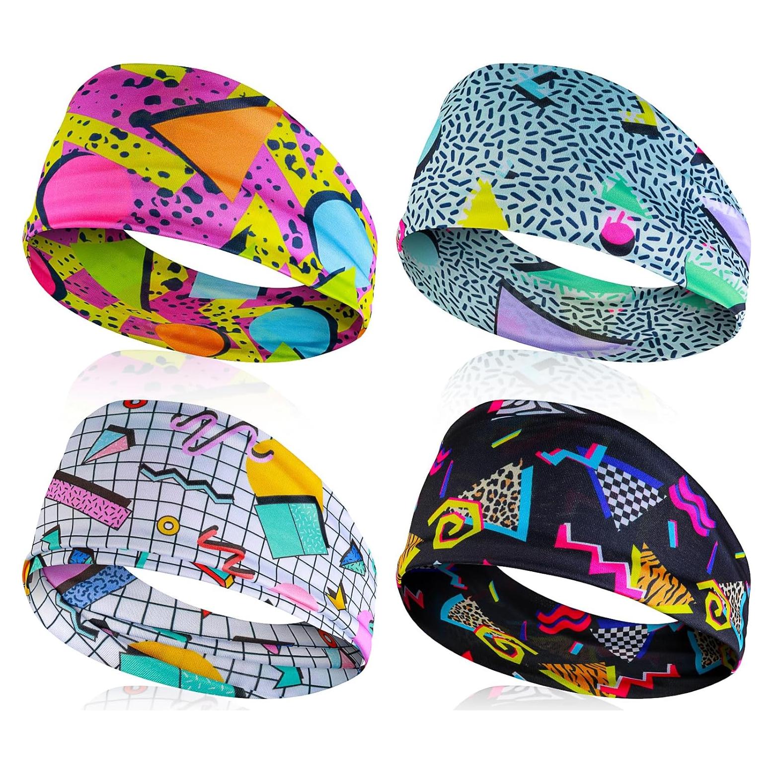 Diademas Retro Neón Mabor 4 Piezas para Mujer - Accesorios Fitness