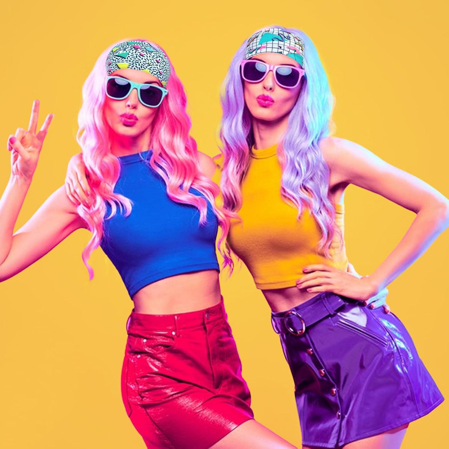 Diademas Retro Neón Mabor 4 Piezas para Mujer - Accesorios Fitness