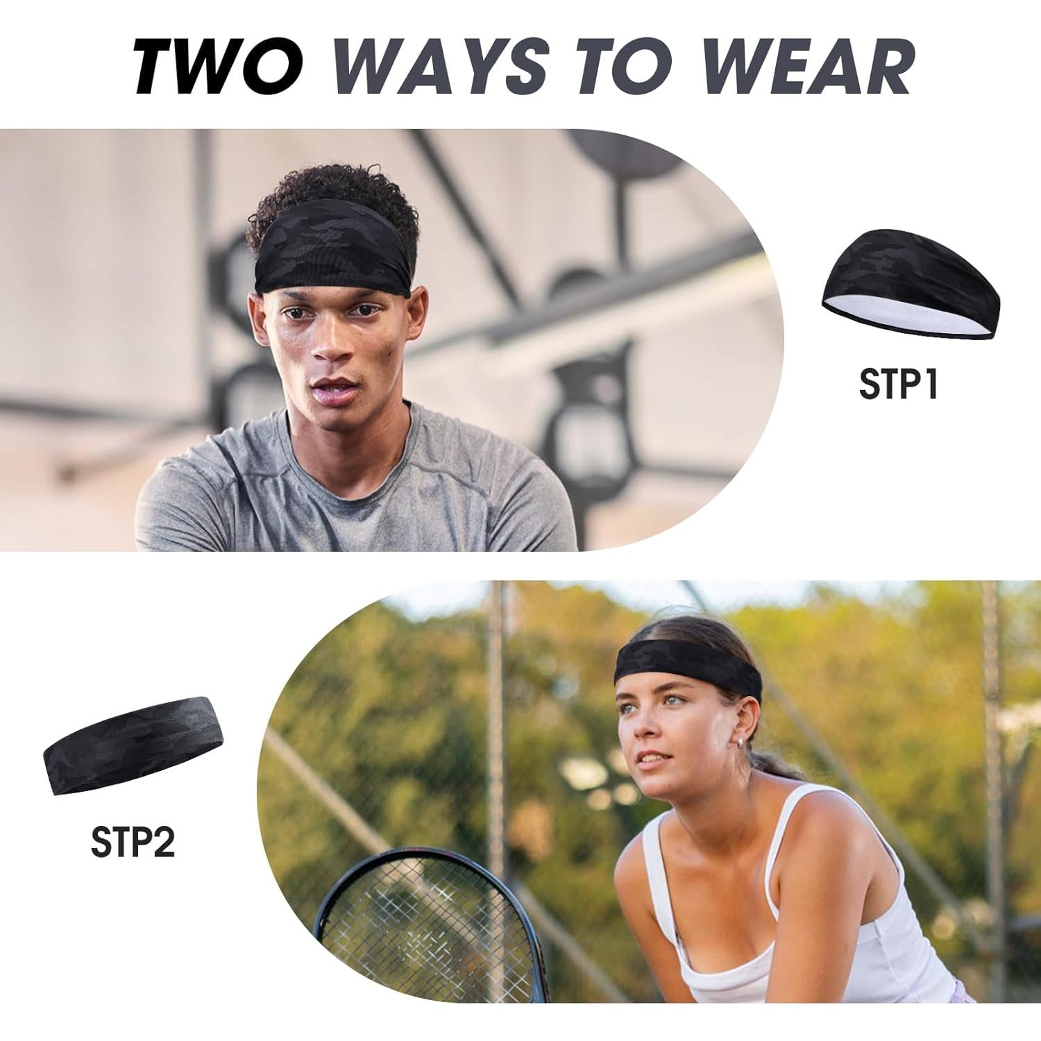 Cintas para la cabeza deportivas MARKEEP 4 paquetes camo