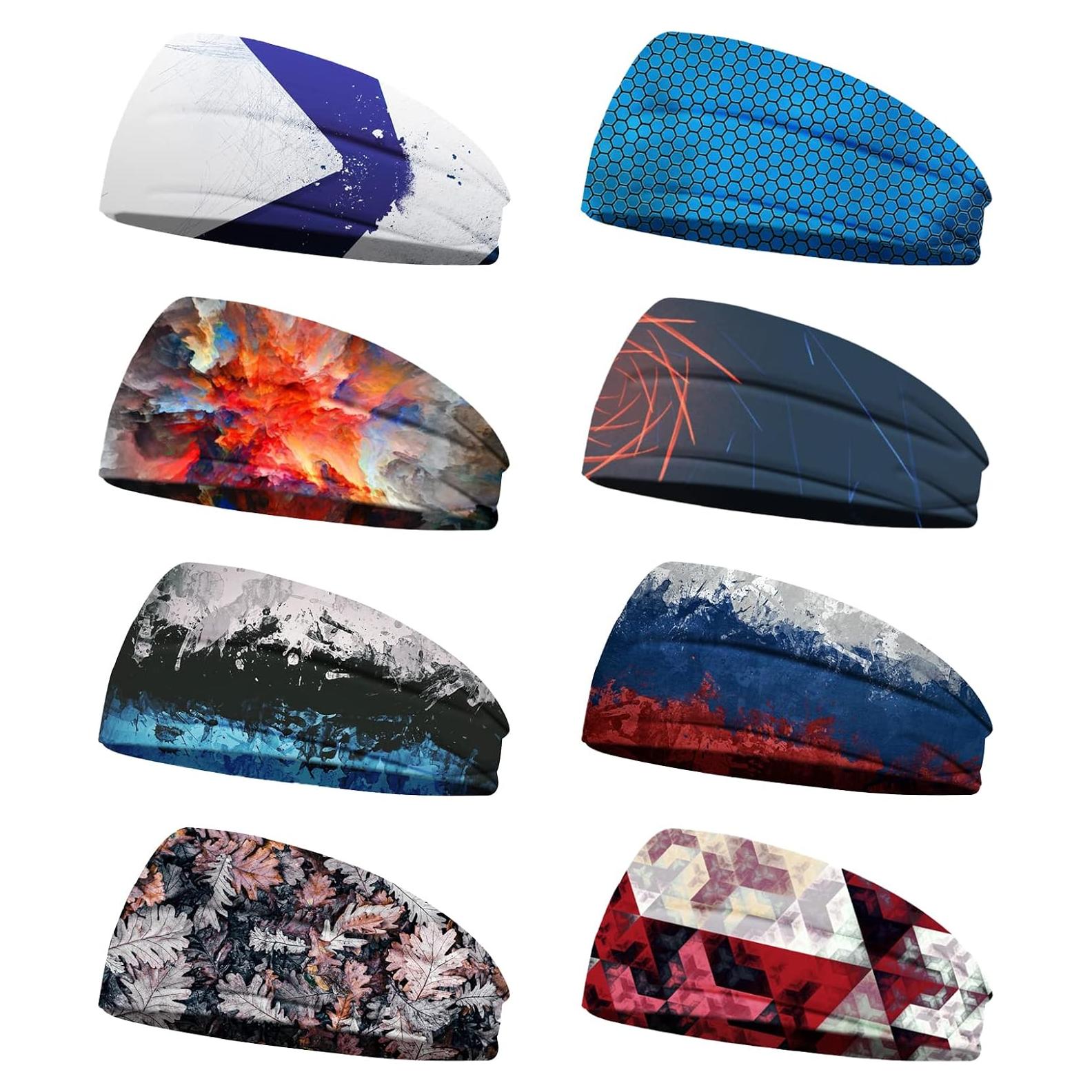 8 Diademas Antideslizantes obmwang para Sudor - Fitness Unisex