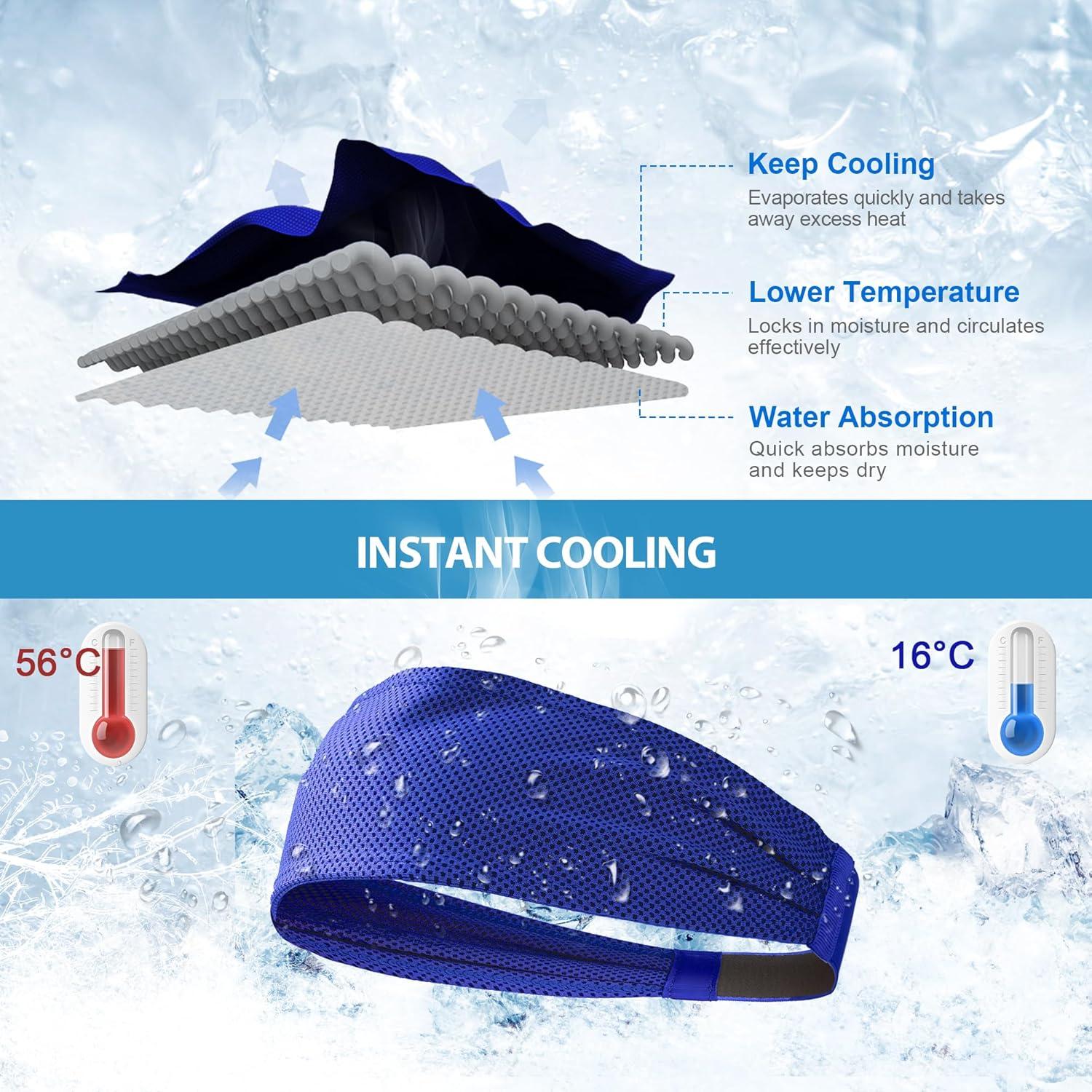 Cinta de Cabeza Deportiva Sukeen para Hombres - Enfriamiento, Antideslizante, Secado Rápido