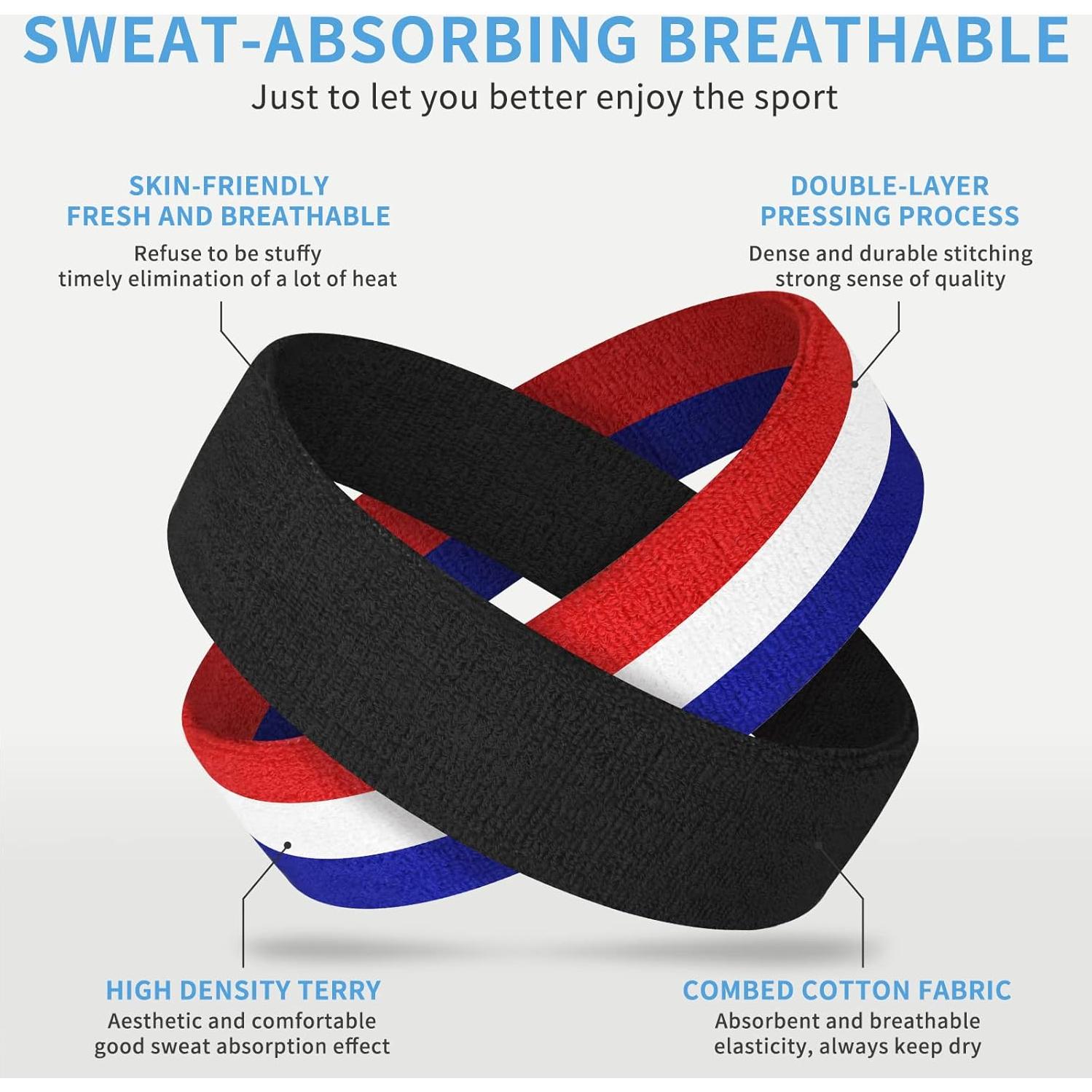 Bandas para la cabeza ChezMax 6PCS absorbentes para hombres