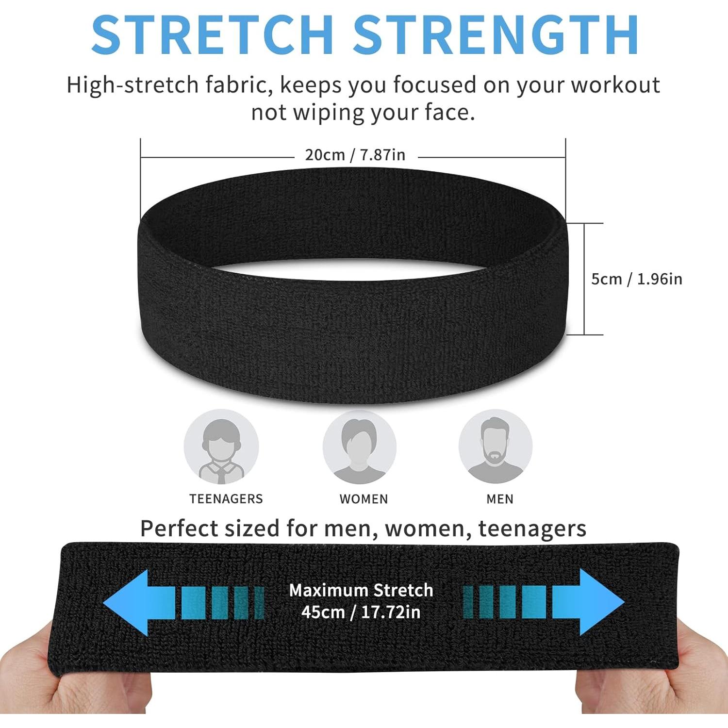 Bandas para la cabeza ChezMax 6PCS absorbentes para hombres