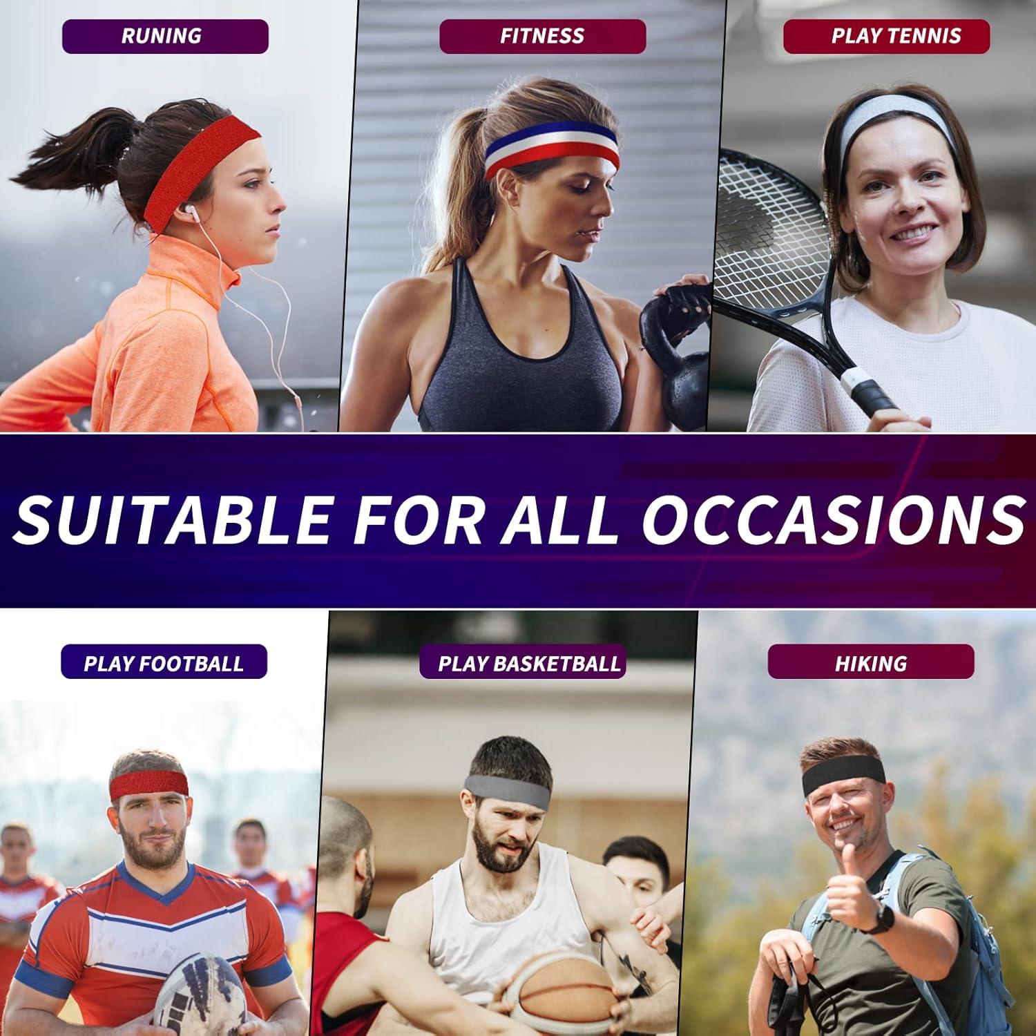 Bandas para la cabeza ChezMax 6PCS absorbentes para hombres