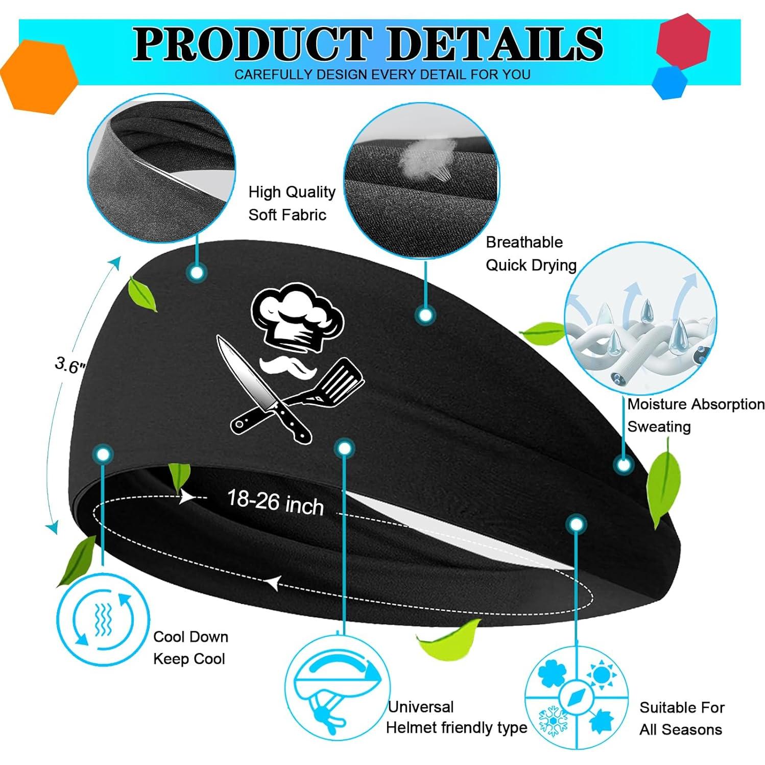 3 Bandas para la Cabeza Deportivas Viofre Unisex - Absorbe Sudor