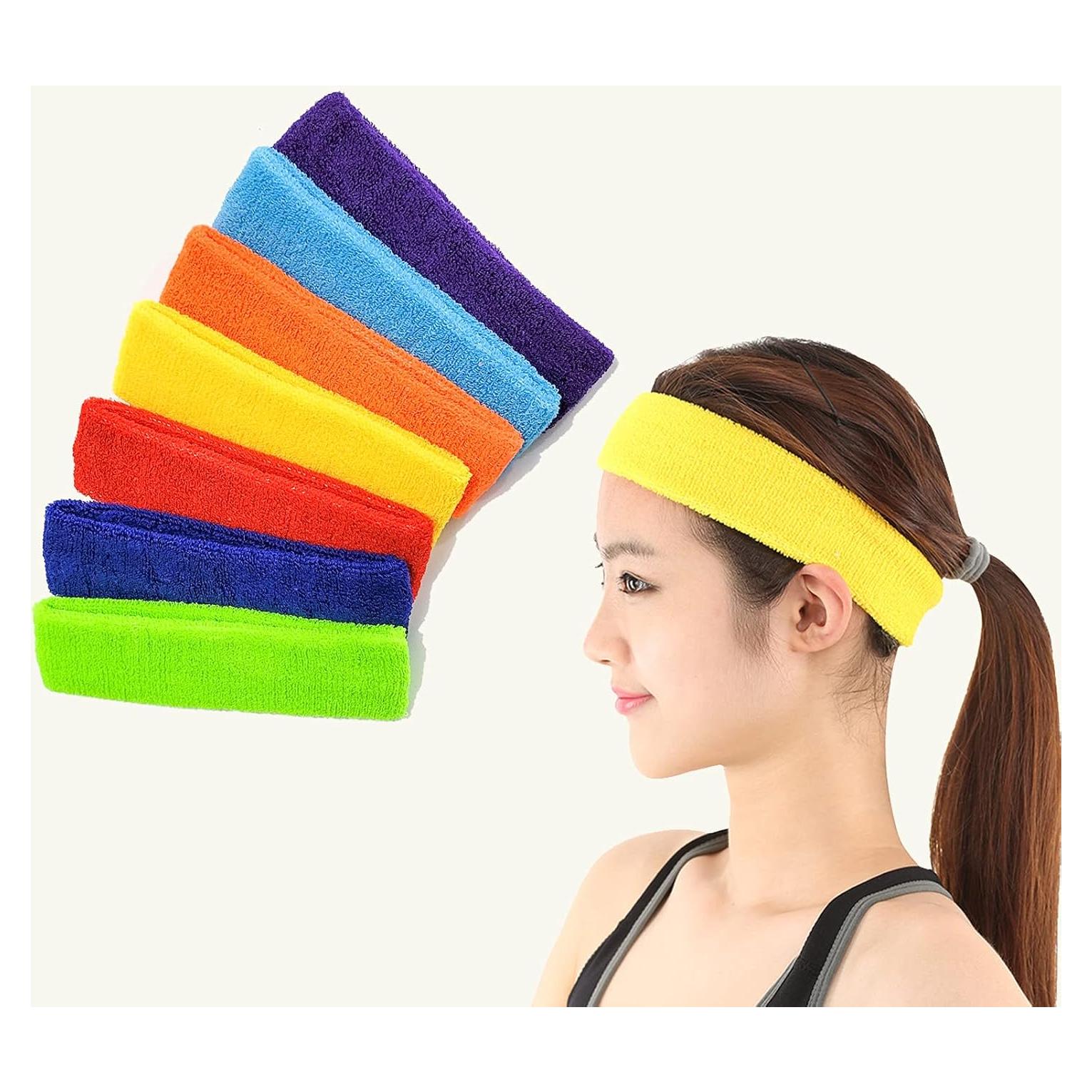 Cintas deportivas para la cabeza HLCM - 7 bandas de algodón antideslizantes