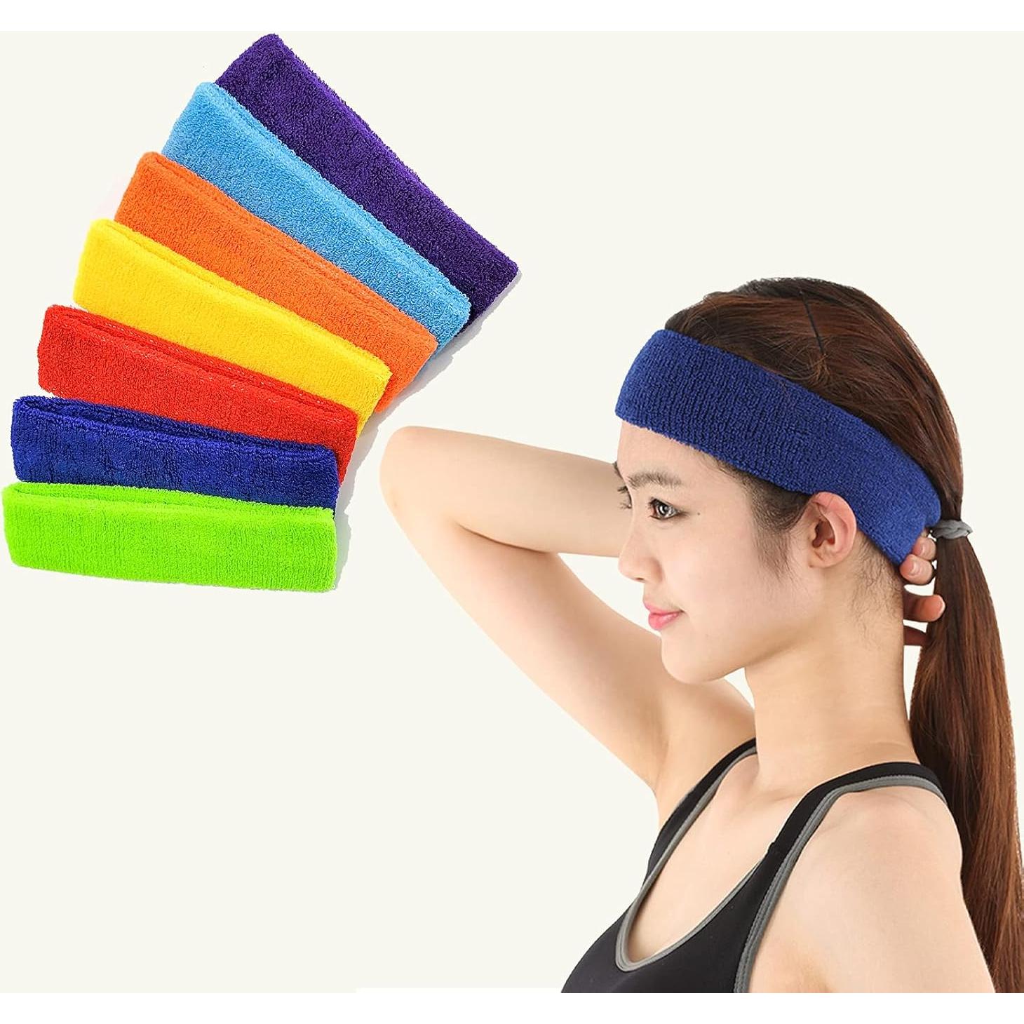 Cintas deportivas para la cabeza HLCM - 7 bandas de algodón antideslizantes