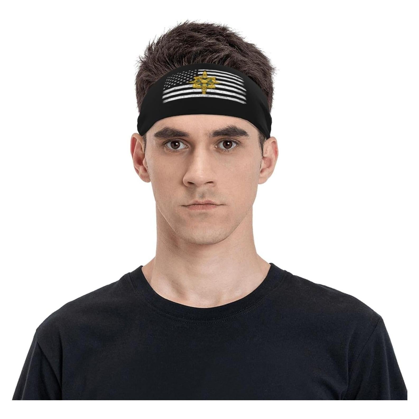 Diadema Deportiva Unisex QIZYOQA Absorbente de Sudor Negra