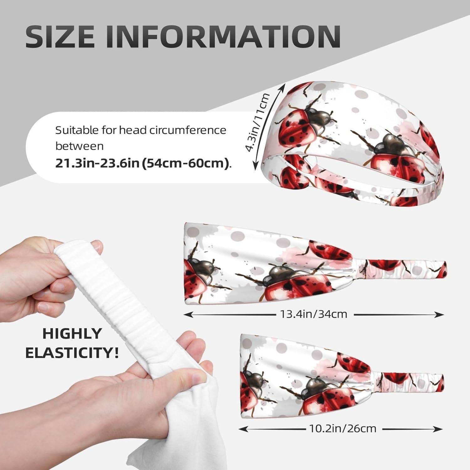 Diadema Antideslizante para Mujer Genérico - 10.9 cm, Mariquitas