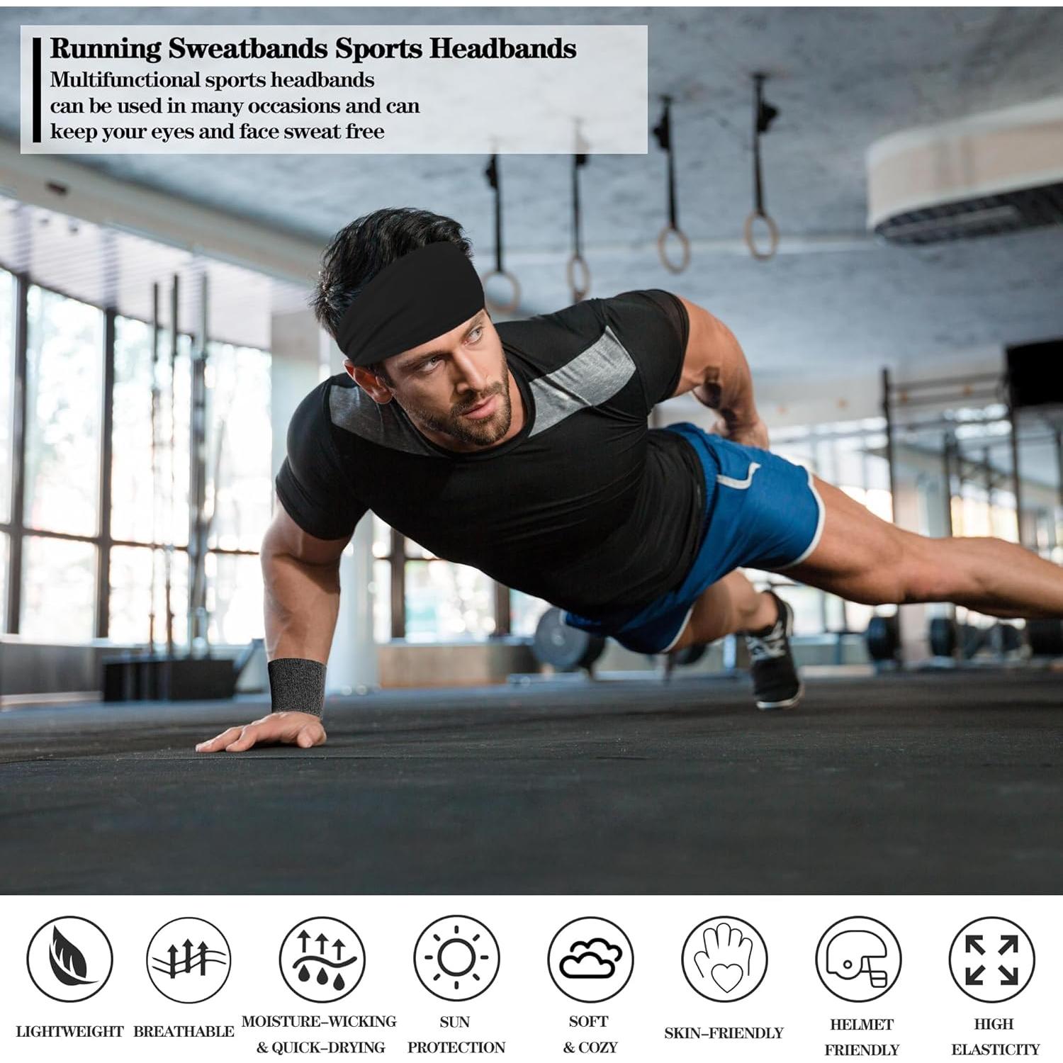 Paquete de 6 cintas deportivas IMAGERIO unisex - Negro y Blanco